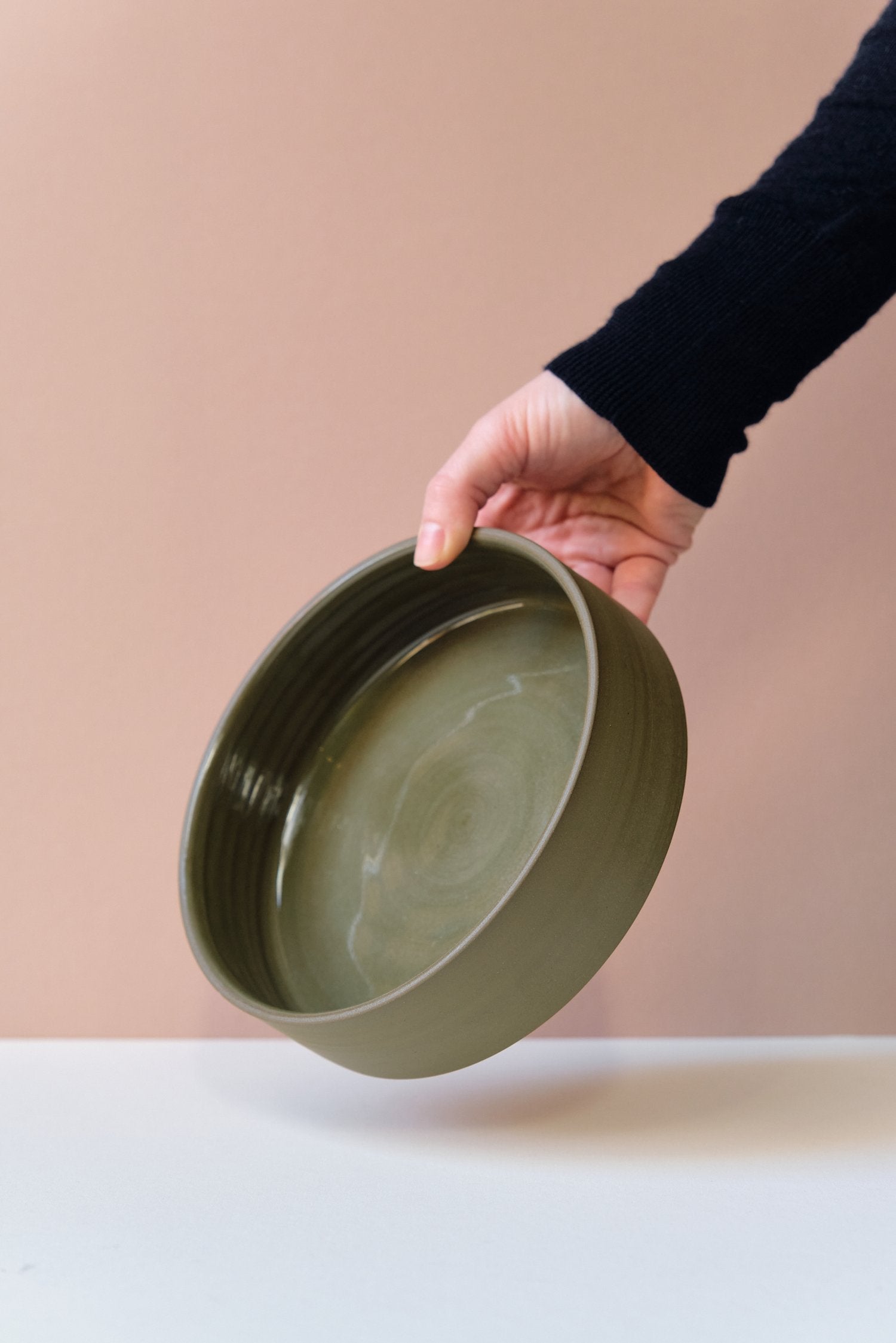 Medium Moss Green Serving Bowl