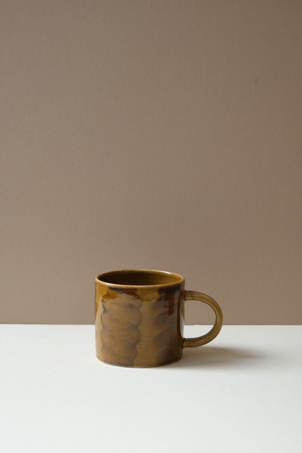 Painted Brown & Mustard Mug by Paige Mitchell