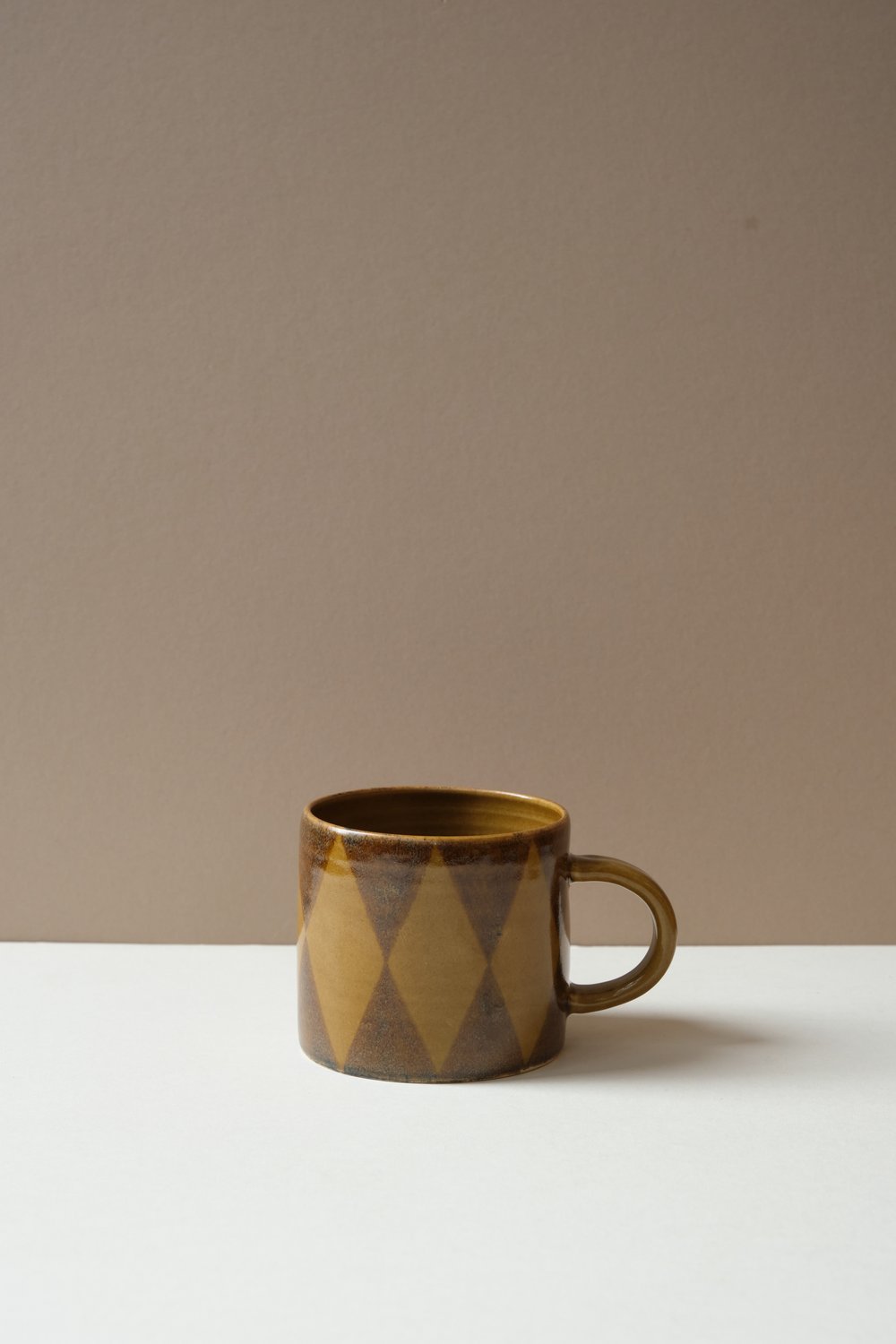 Painted Brown & Mustard Mug by Paige Mitchell