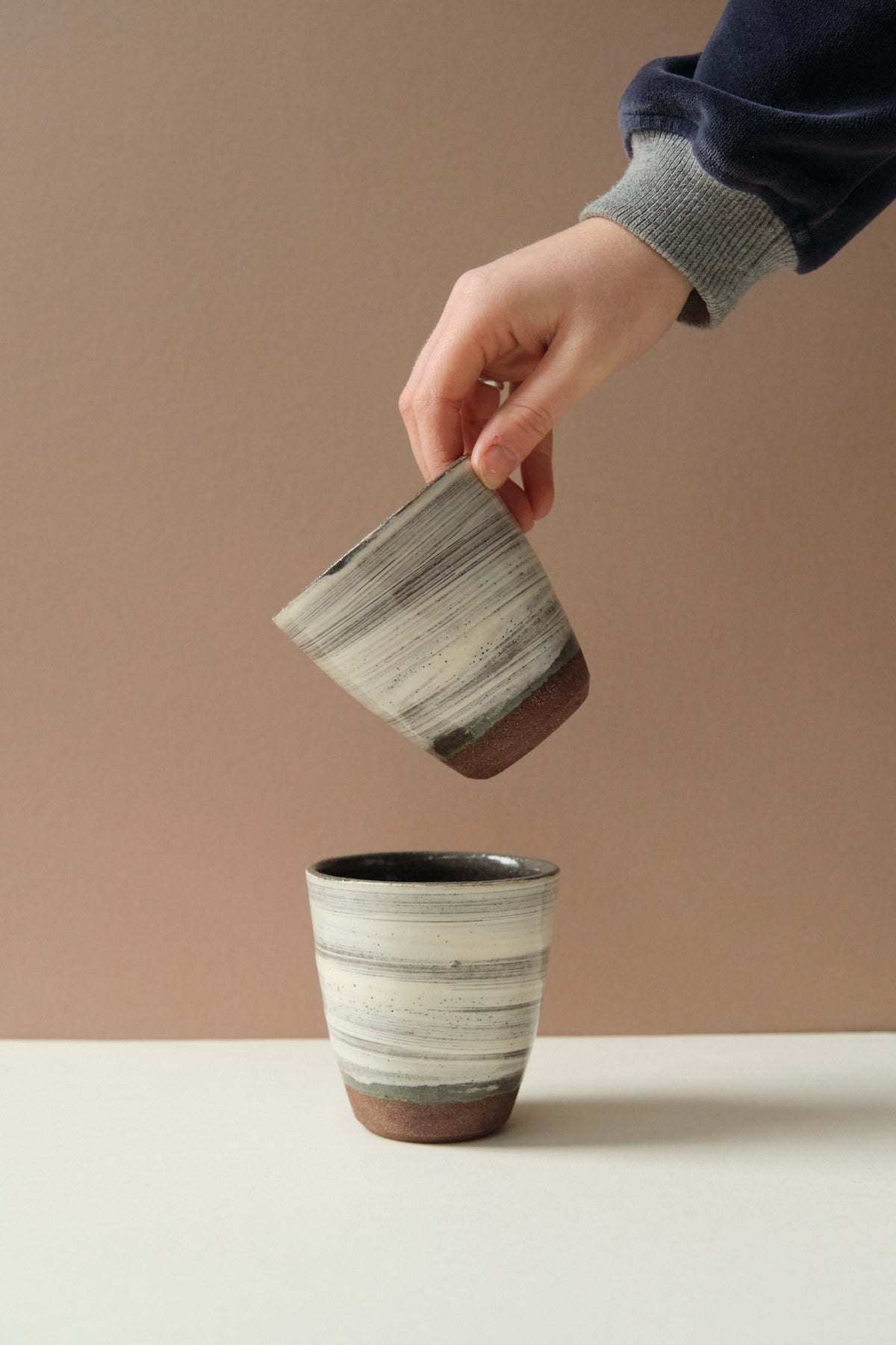 Slip Glaze Handleless Cup