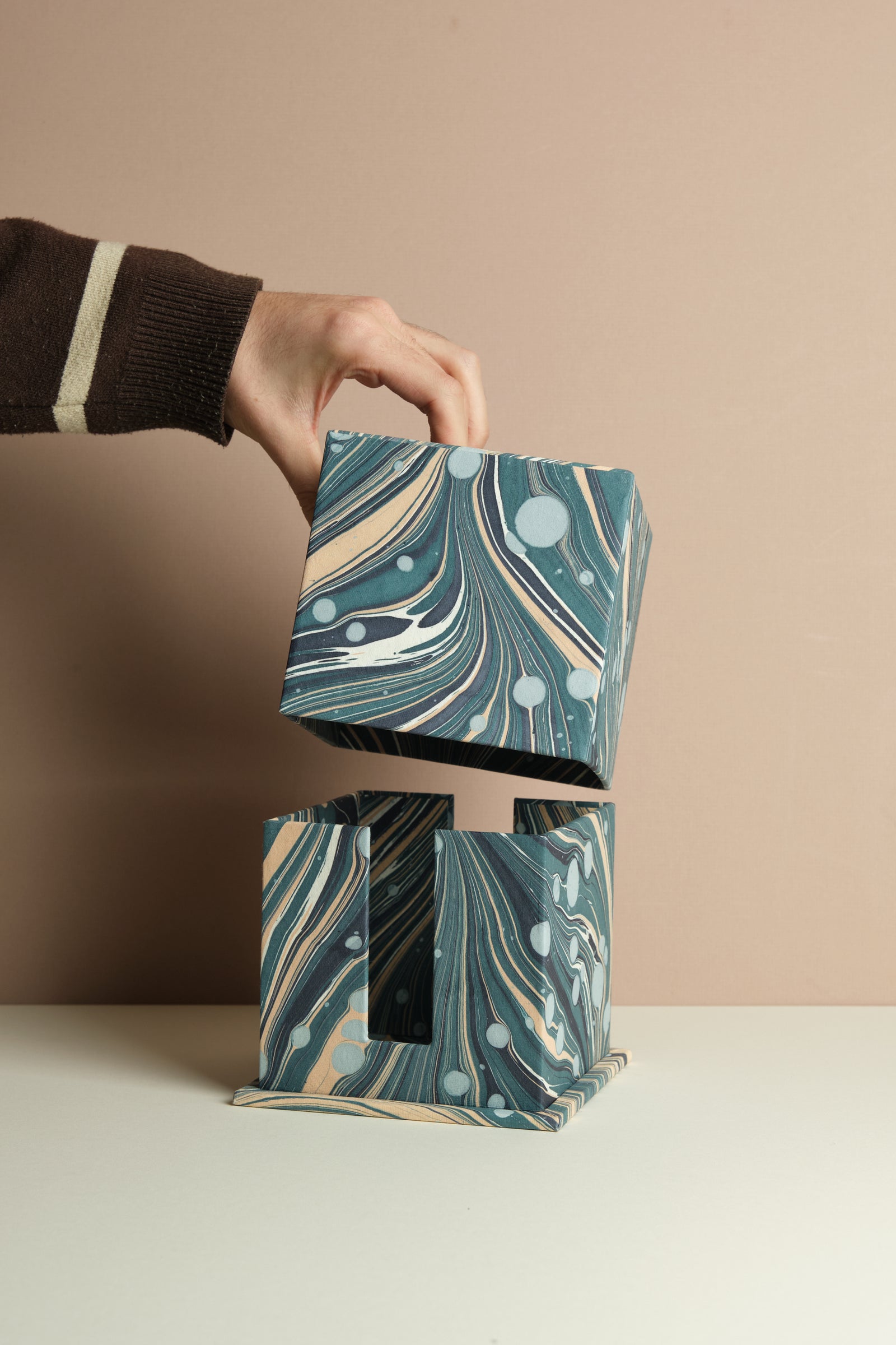Blue Marble Square Tissue Box