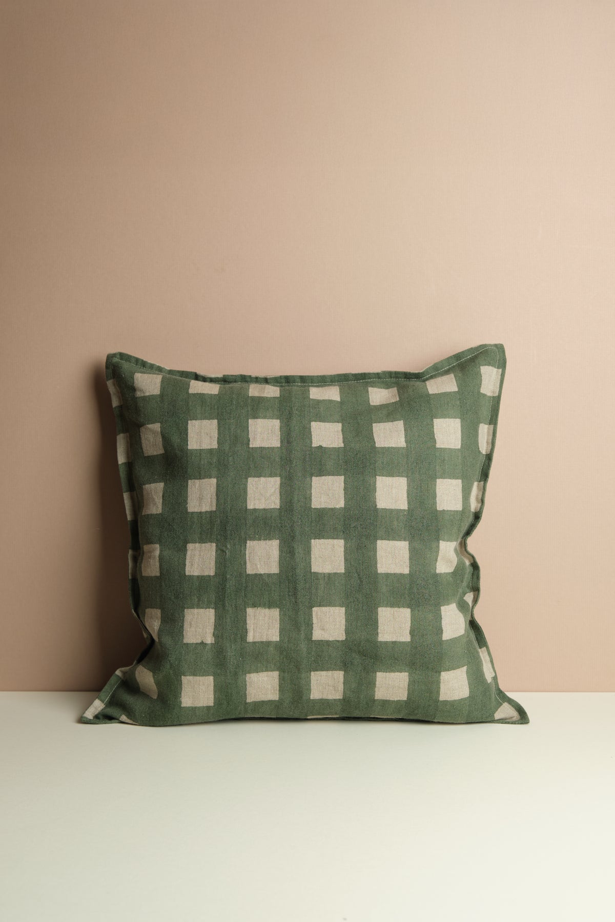 Block Print Grid Cushion