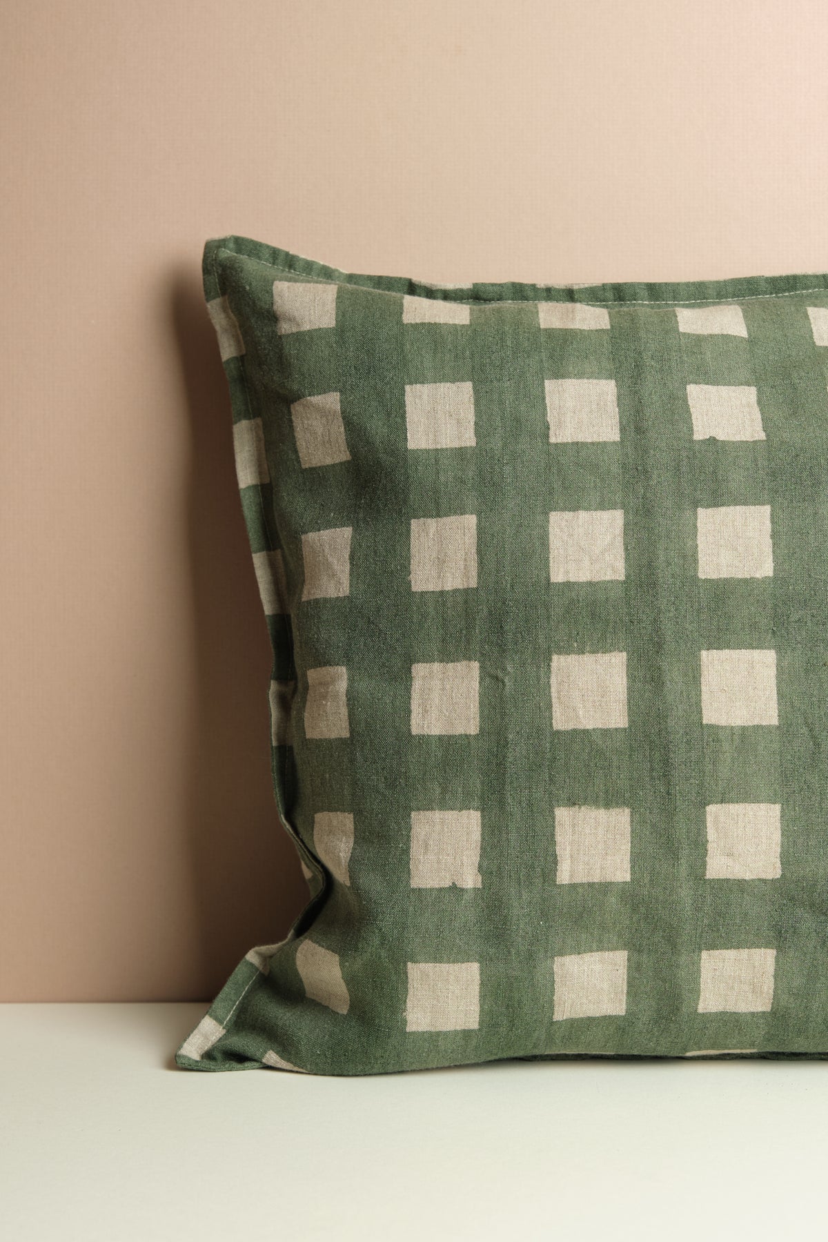 Block Print Grid Cushion