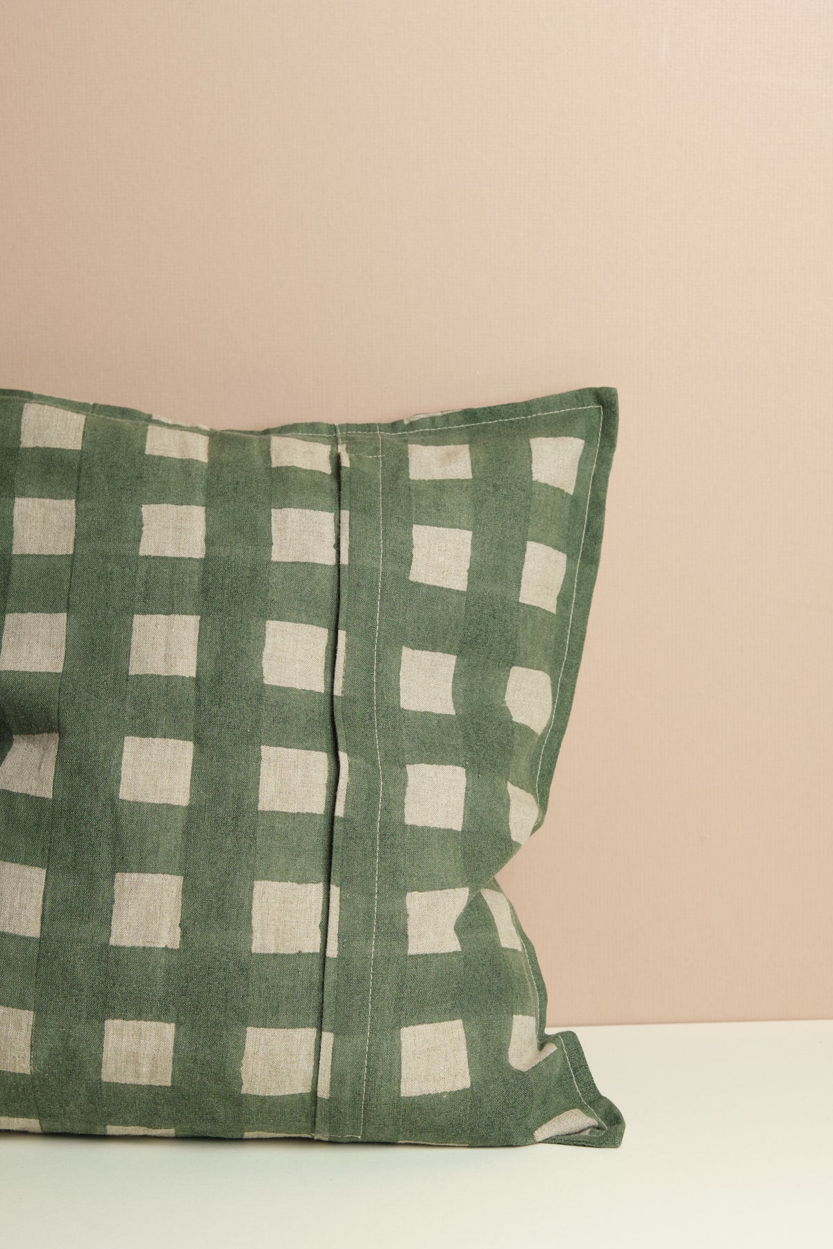 Block Print Grid Cushion