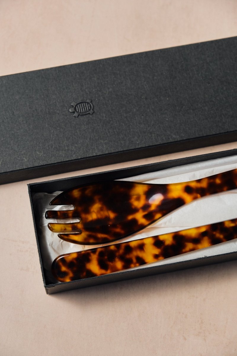 Tortoiseshell Salad Servers by Heim Söhne
