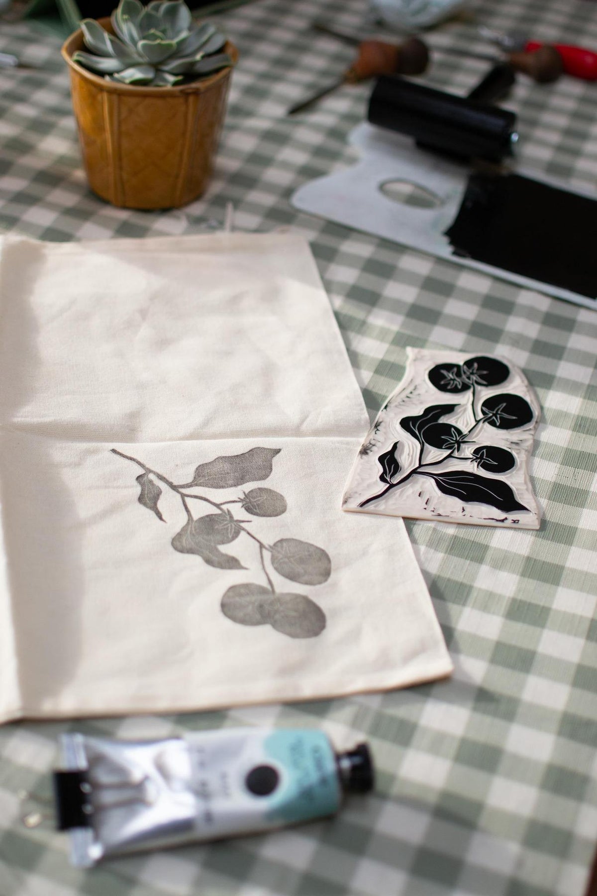 Lino Printing on Tea Towels with Alisha Dunham | Thursday 7th May