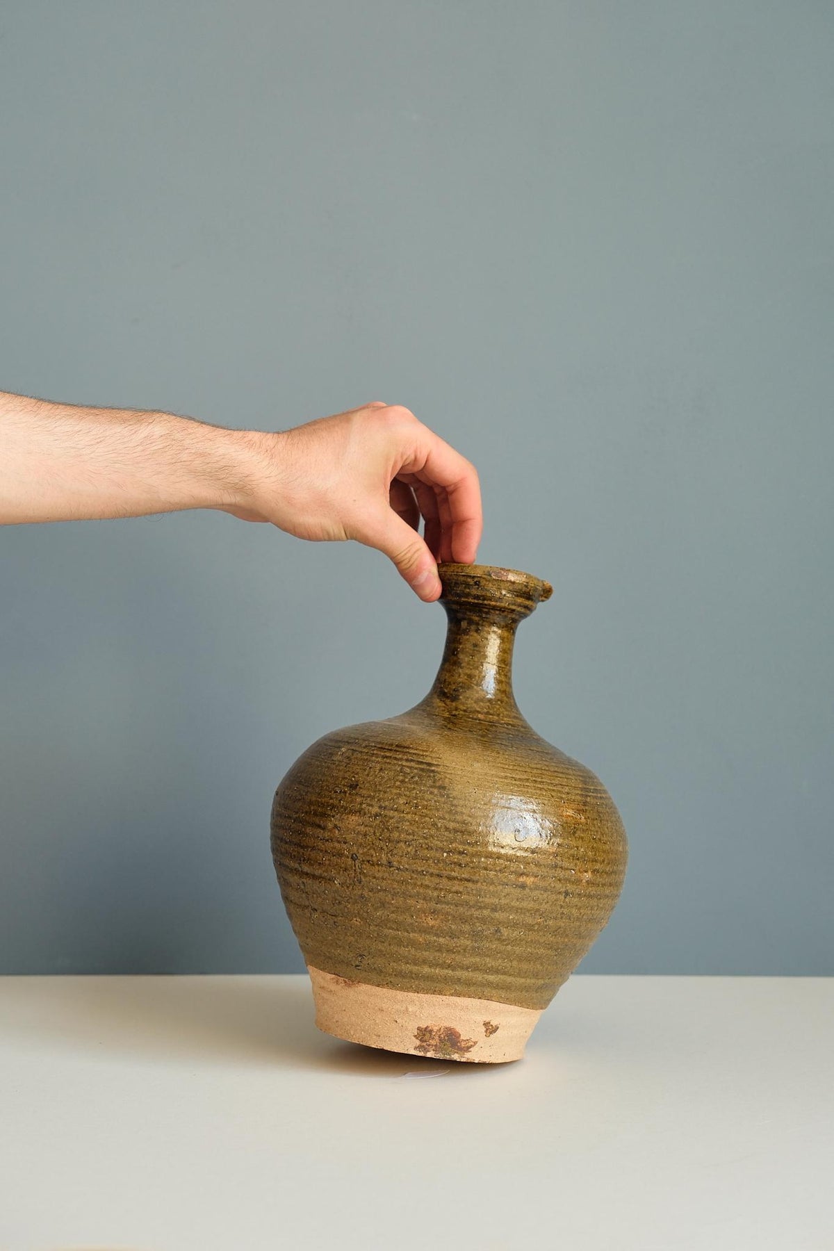 Antique Glazed Bottle Vase