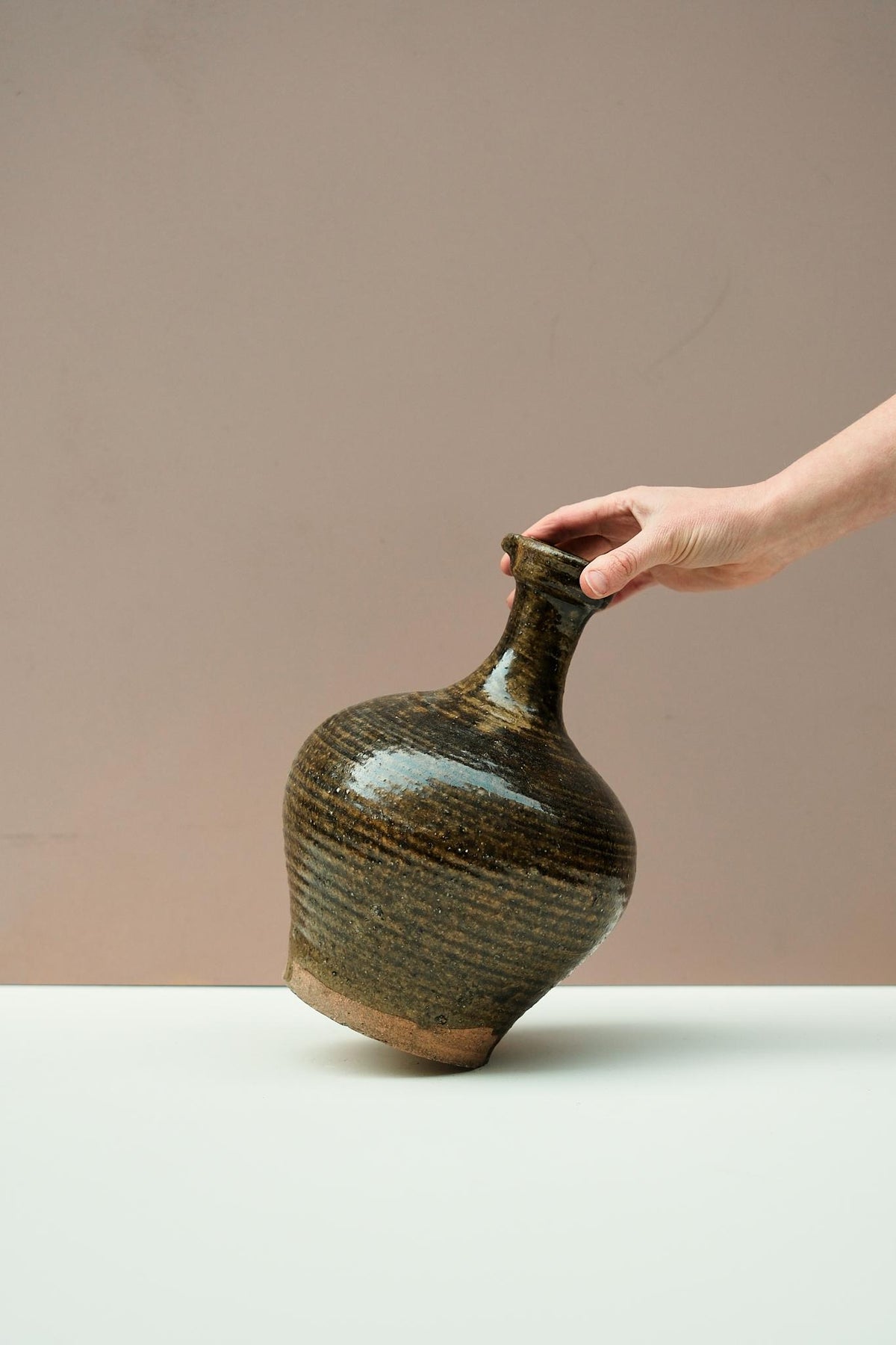 Antique Glazed Bottle Vase