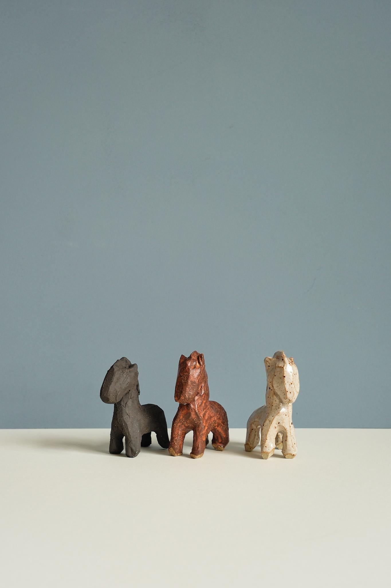 Black Stoneware Horse by Grace McCarthy