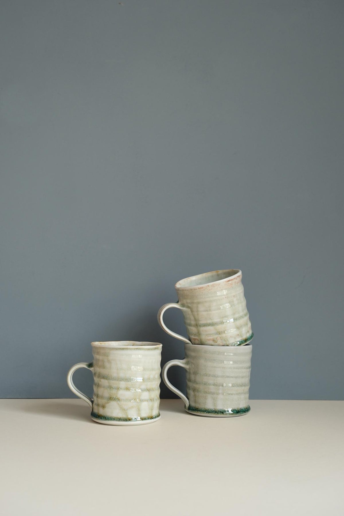 Celadon Glaze Swirl Coffee Mug by Maya Hughes