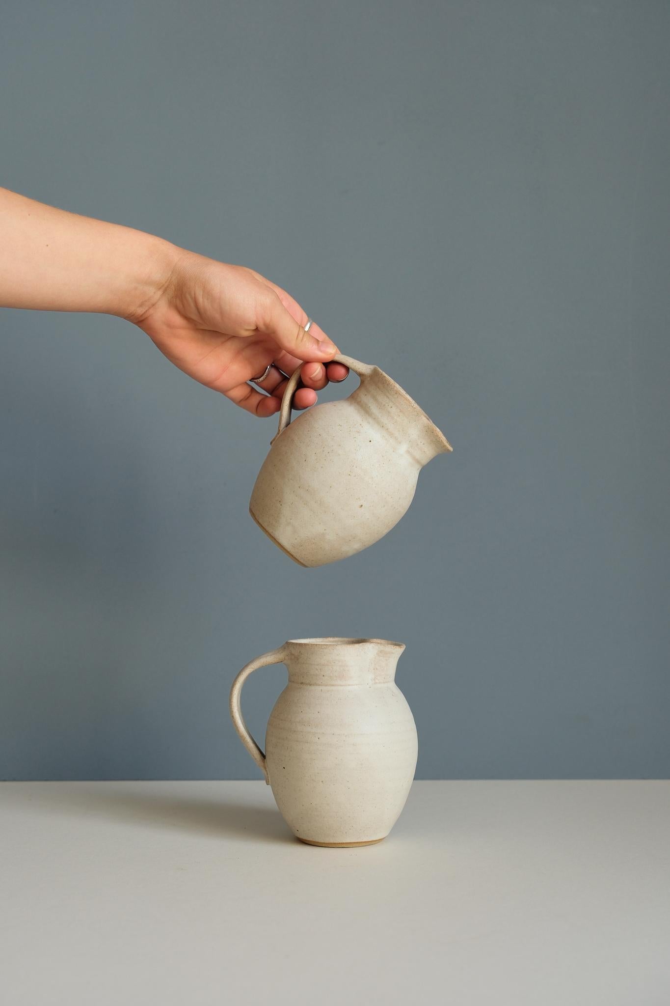 Matt White Belly Jug by Lucia Ocejo