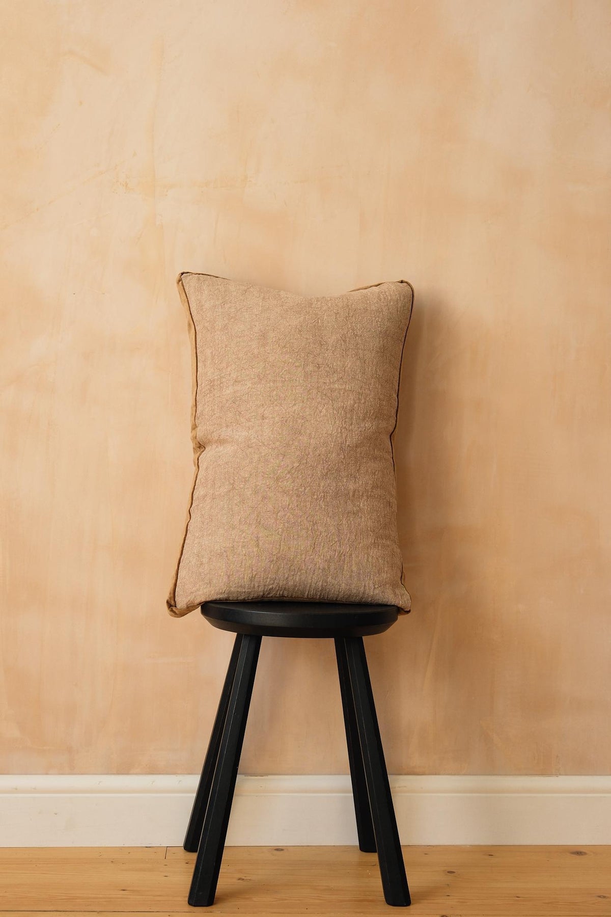 Natural Velvet Border Cushion by Pomax