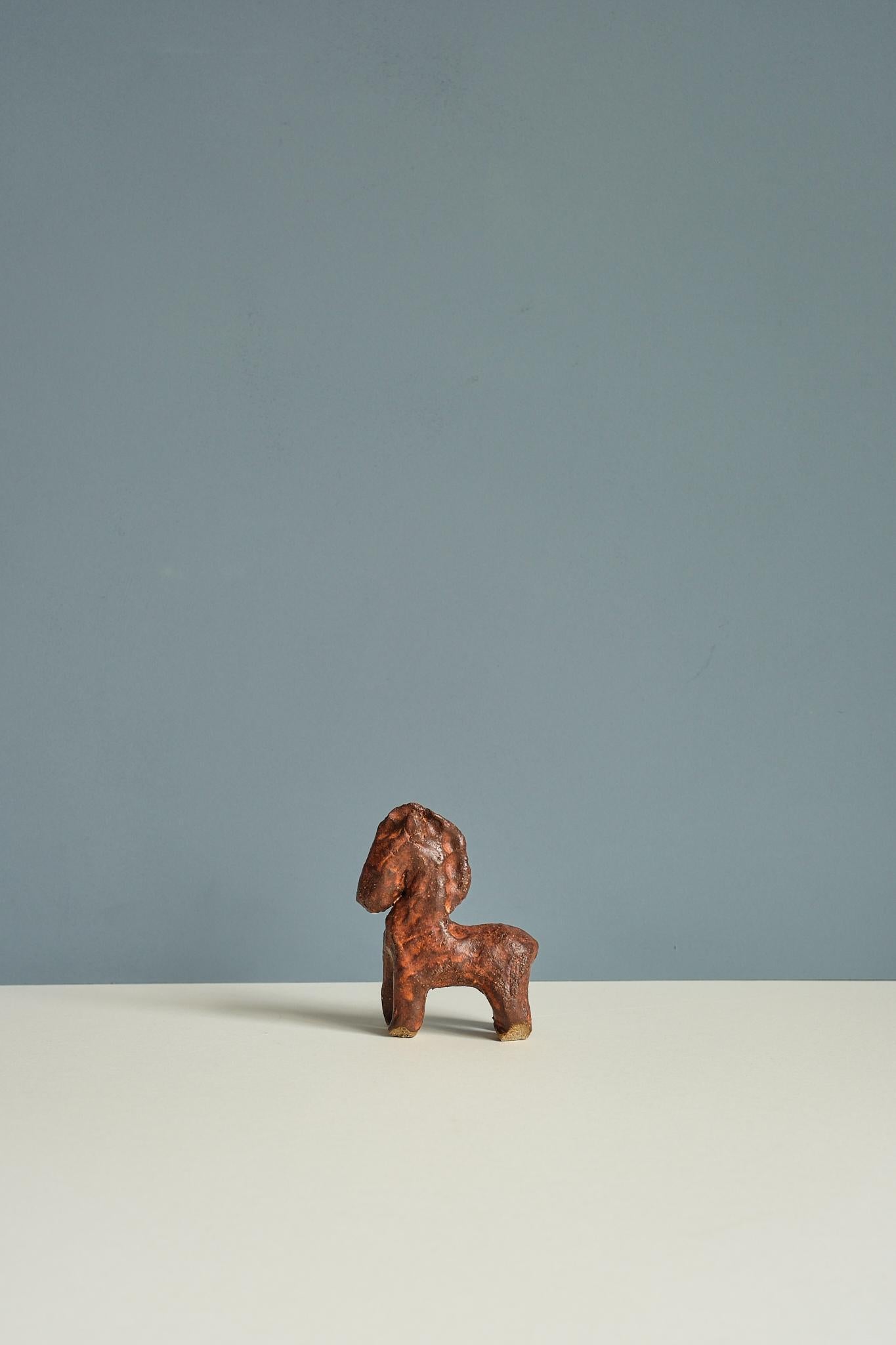 Red Stoneware Horse by Grace McCarthy