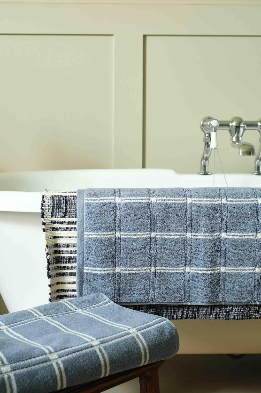 Modern Tartan Cotton Towels by Baina