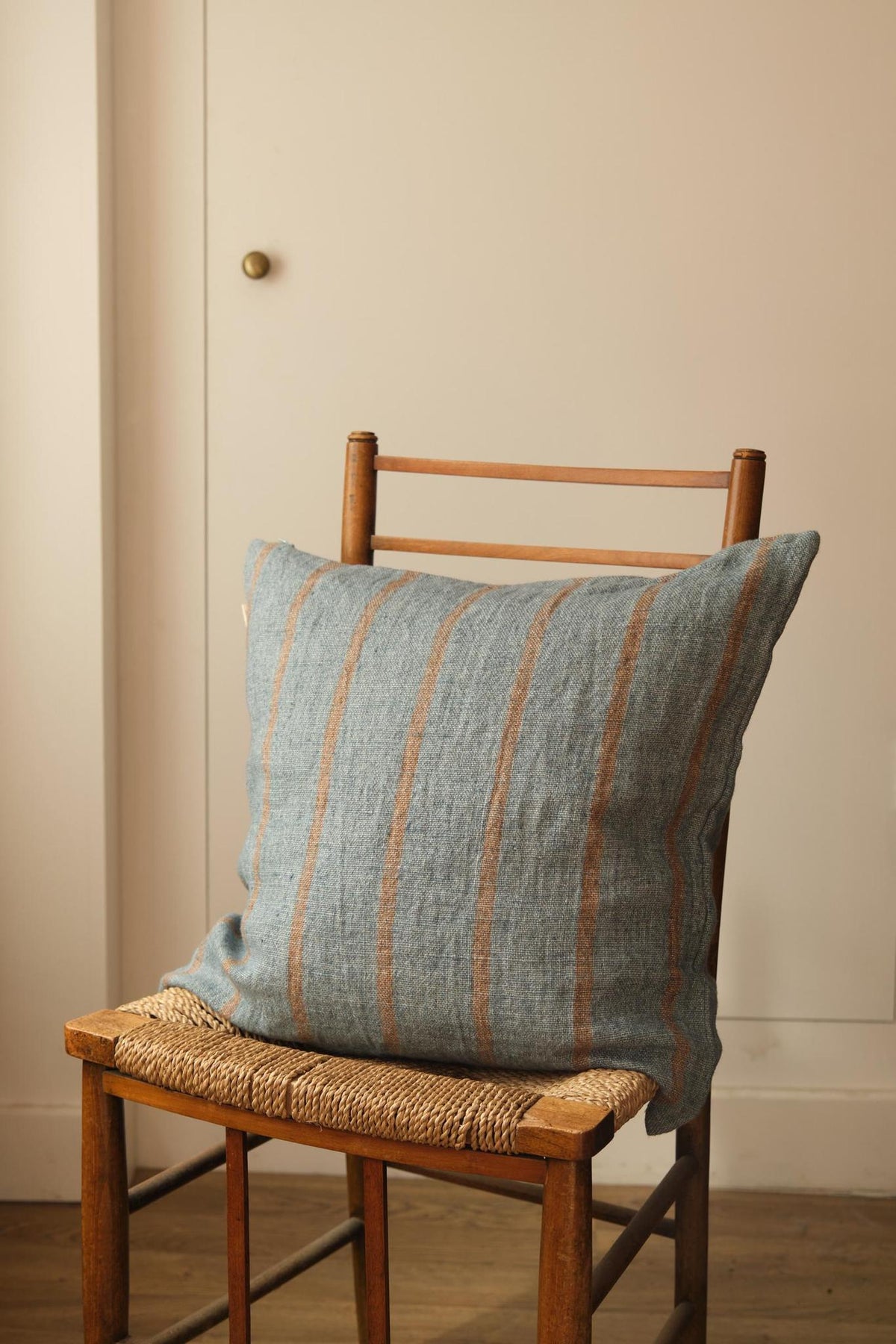 Blue Stripe Square Cushion