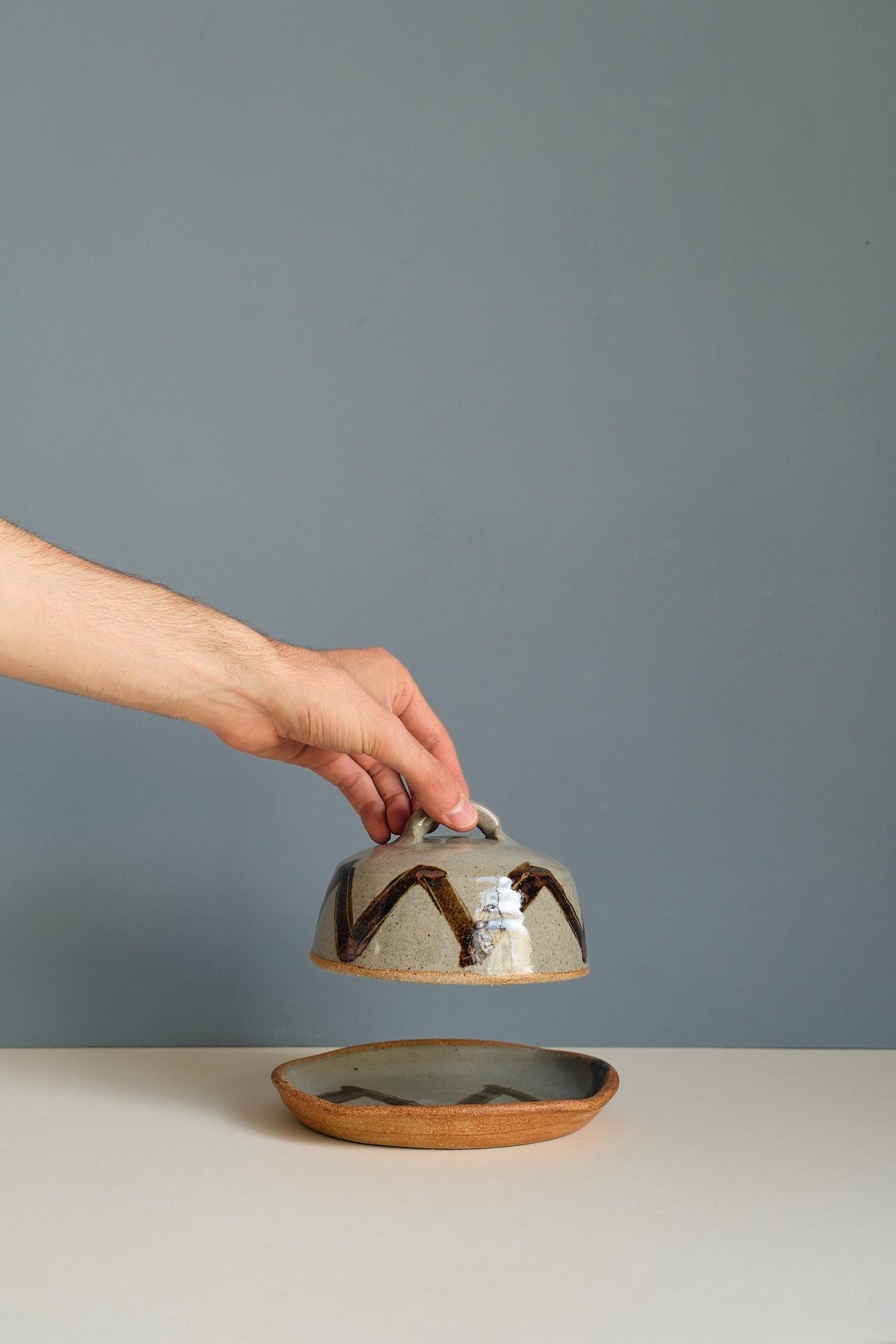 Patterned Butter Dish by Jack Welbourne