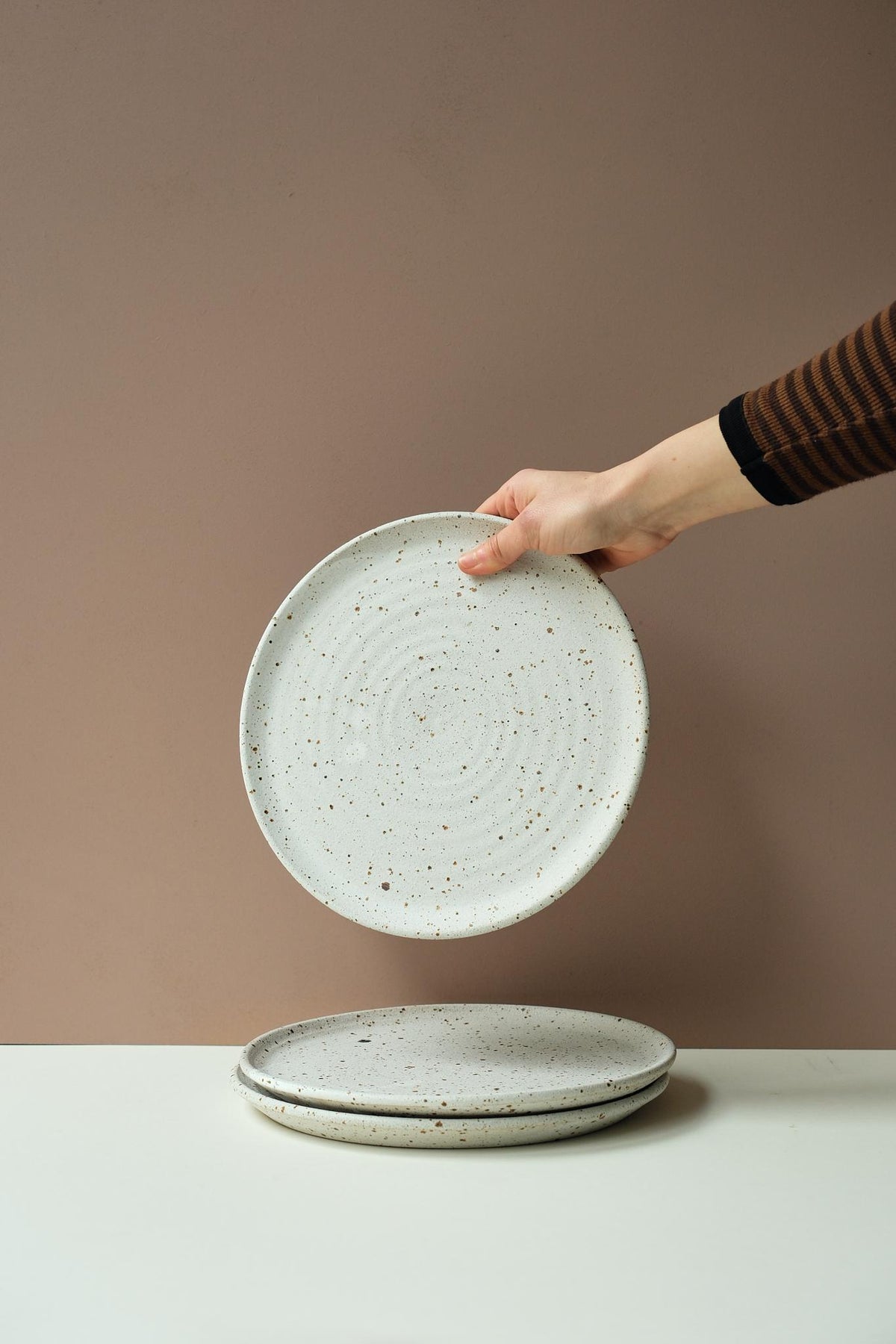 Matt White Flecked Tableware by Jo Marland