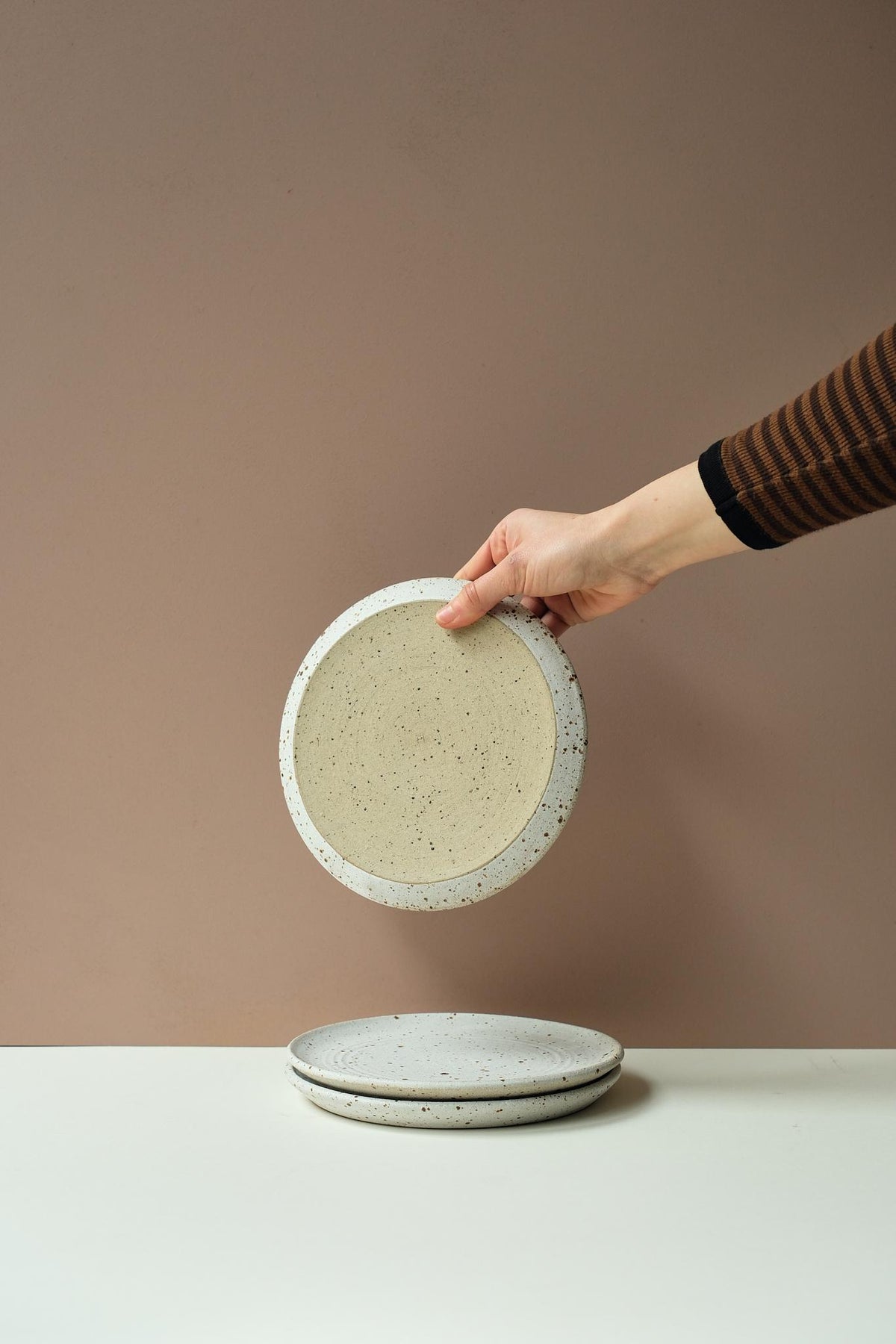 Matt White Flecked Tableware by Jo Marland