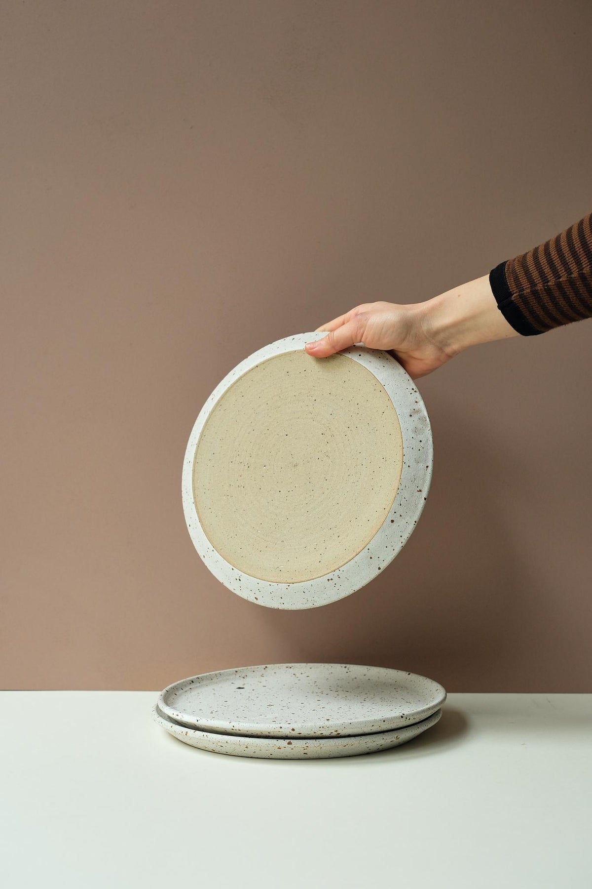 Matt White Flecked Tableware by Jo Marland