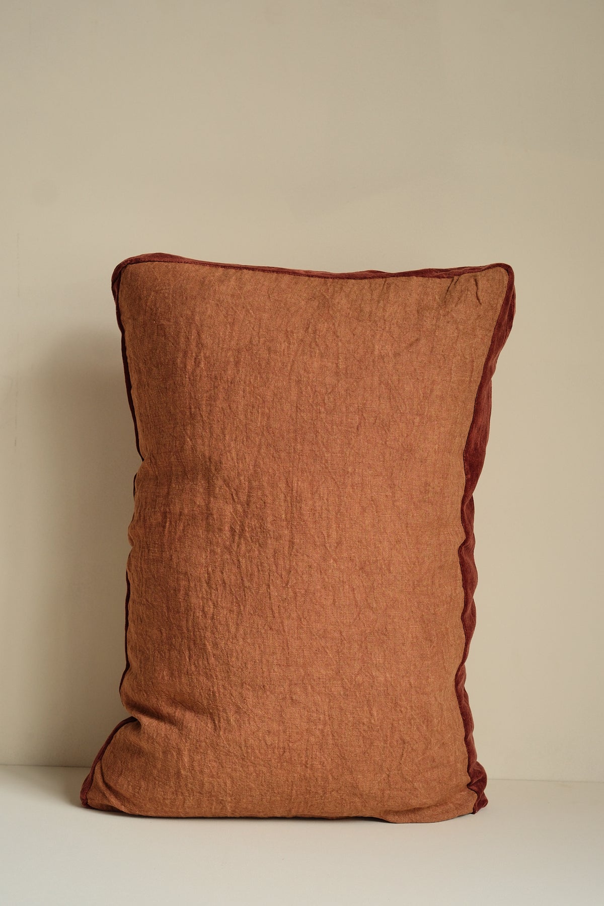 Cinnamon Velvet Border Rectangle Cushion by Pomax