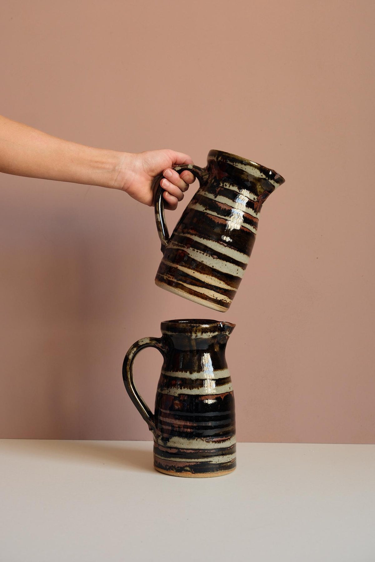 Stripe Glaze Jug by Jack Welbourne