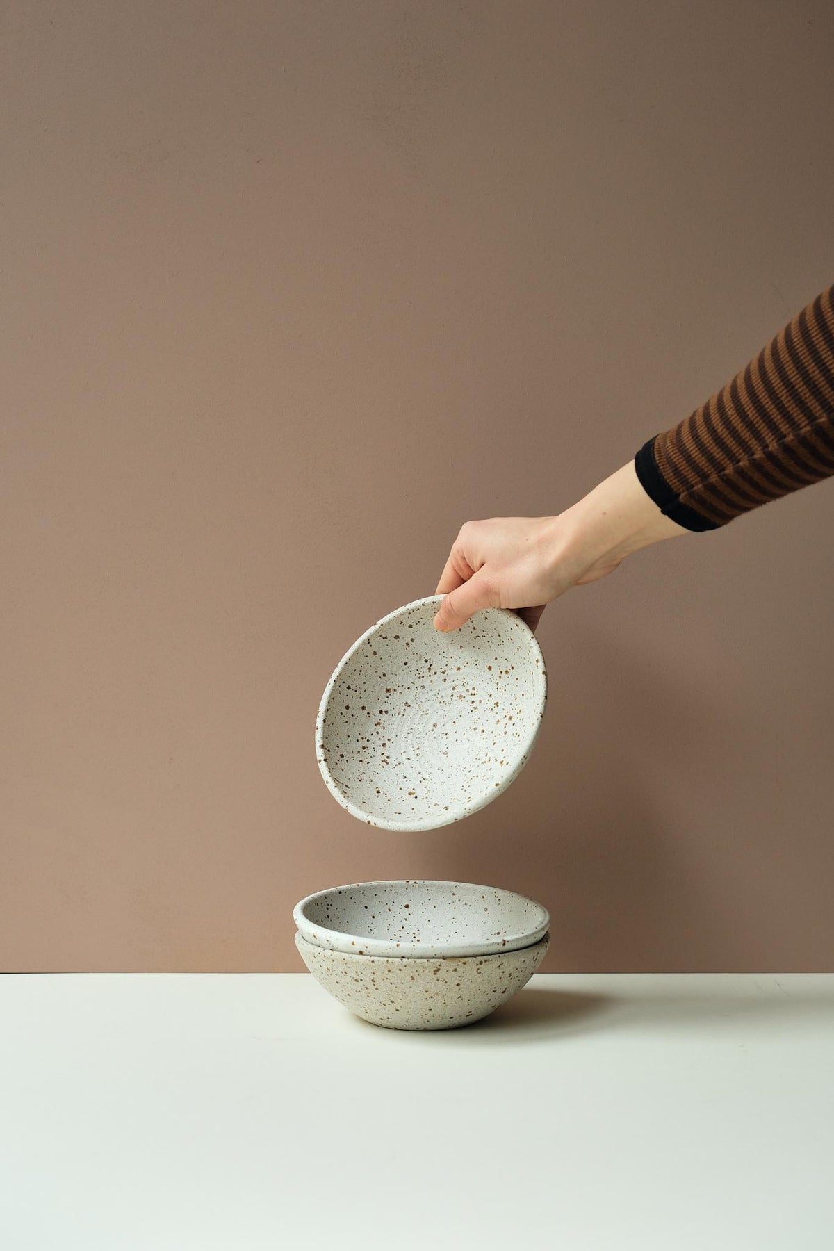 Matt White Flecked Tableware by Jo Marland