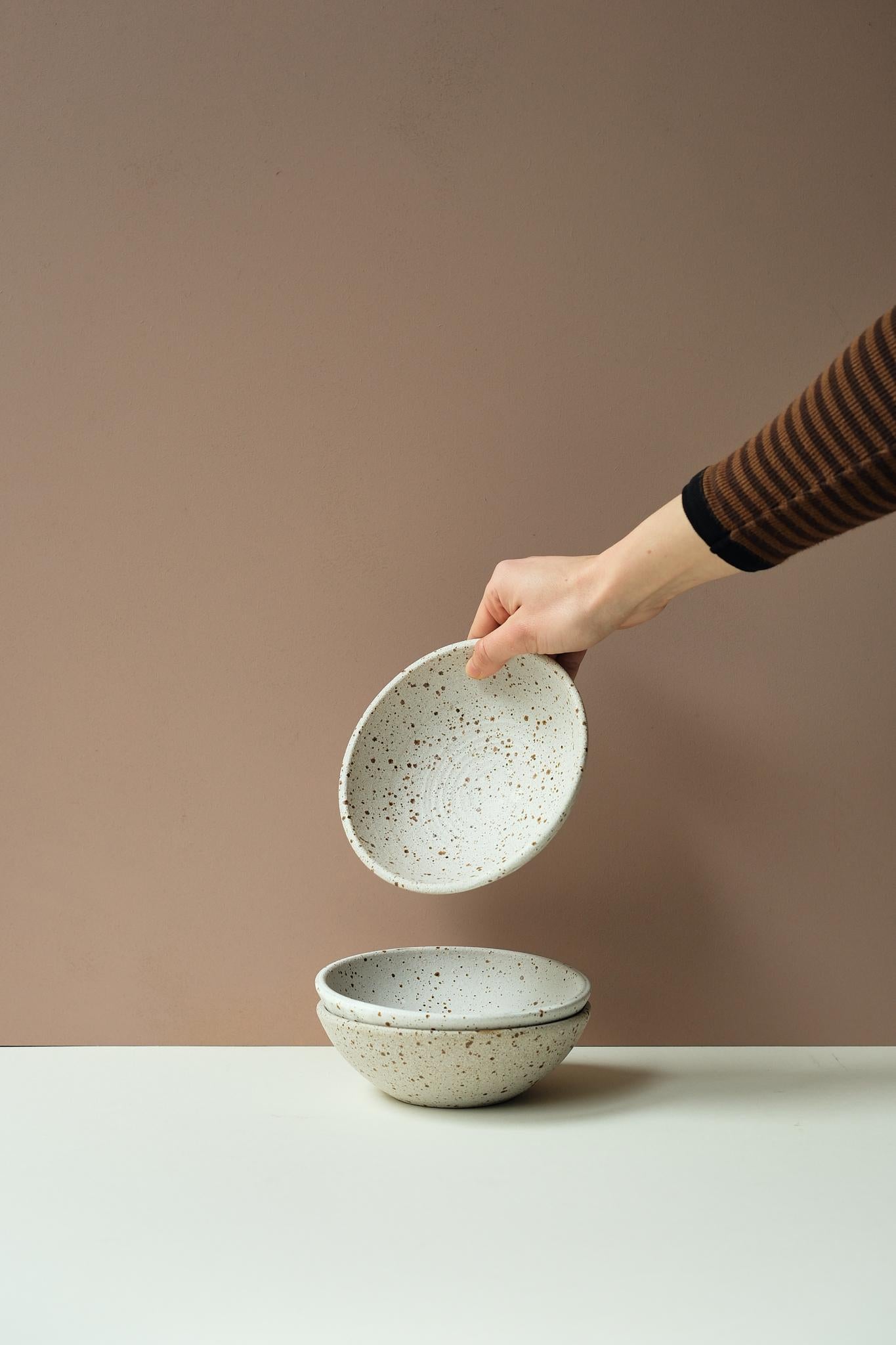 Matt White Flecked Tableware by Jo Marland