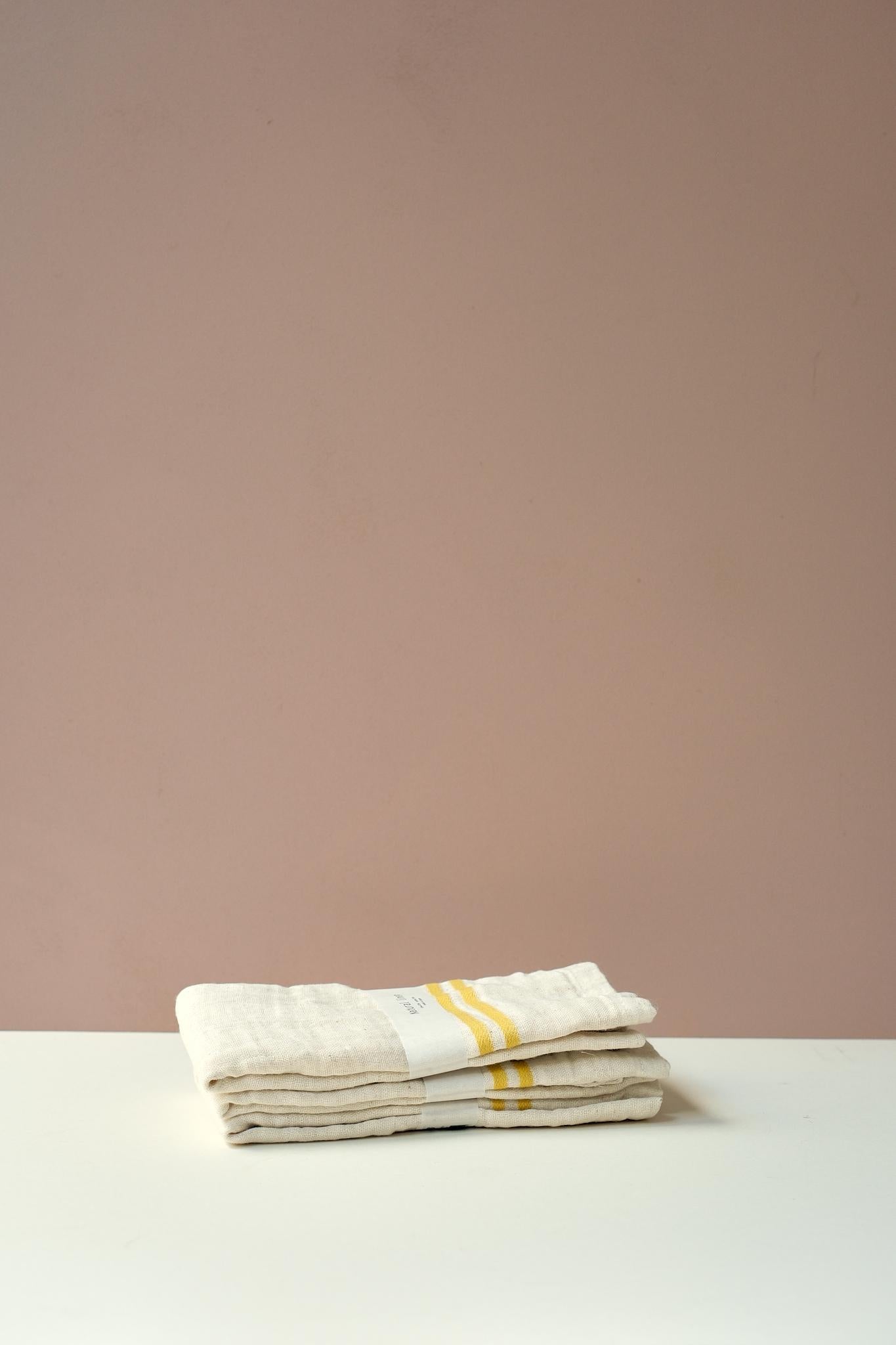 Japanese Linen Face Cloth with Stripe