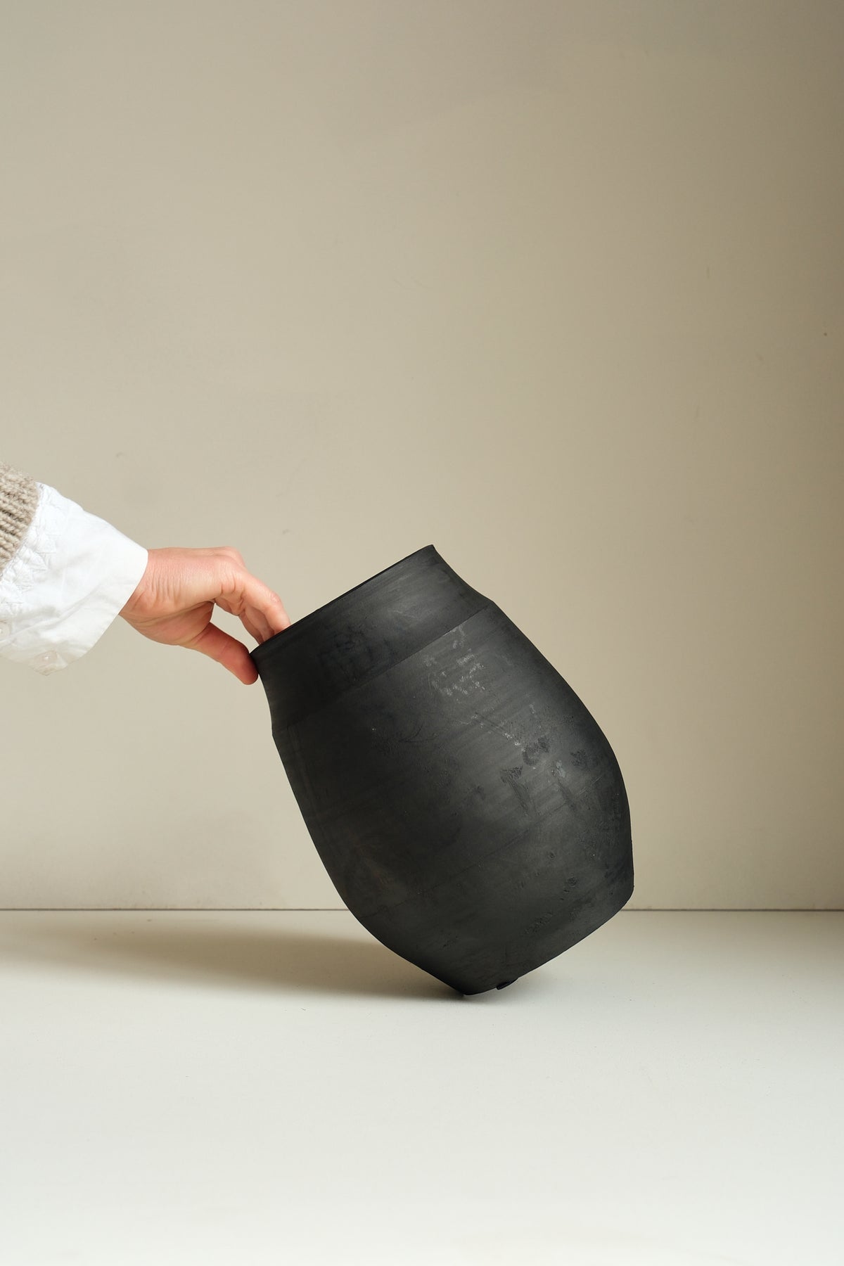 Large Matt Black Vase