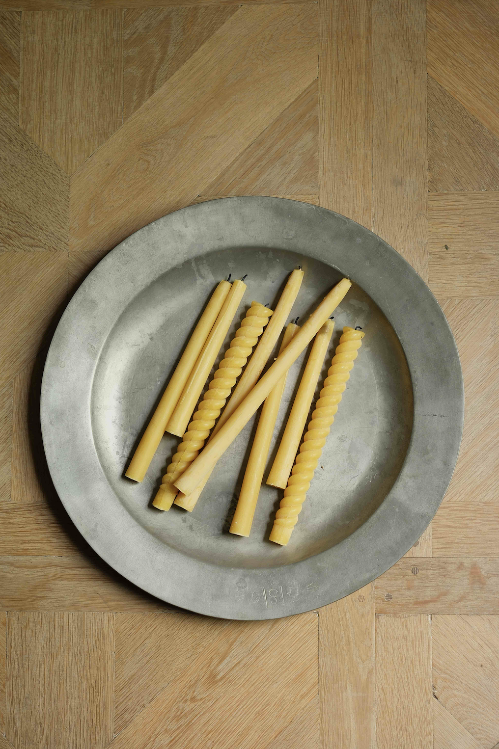 Spiral Beeswax Candle Pair
