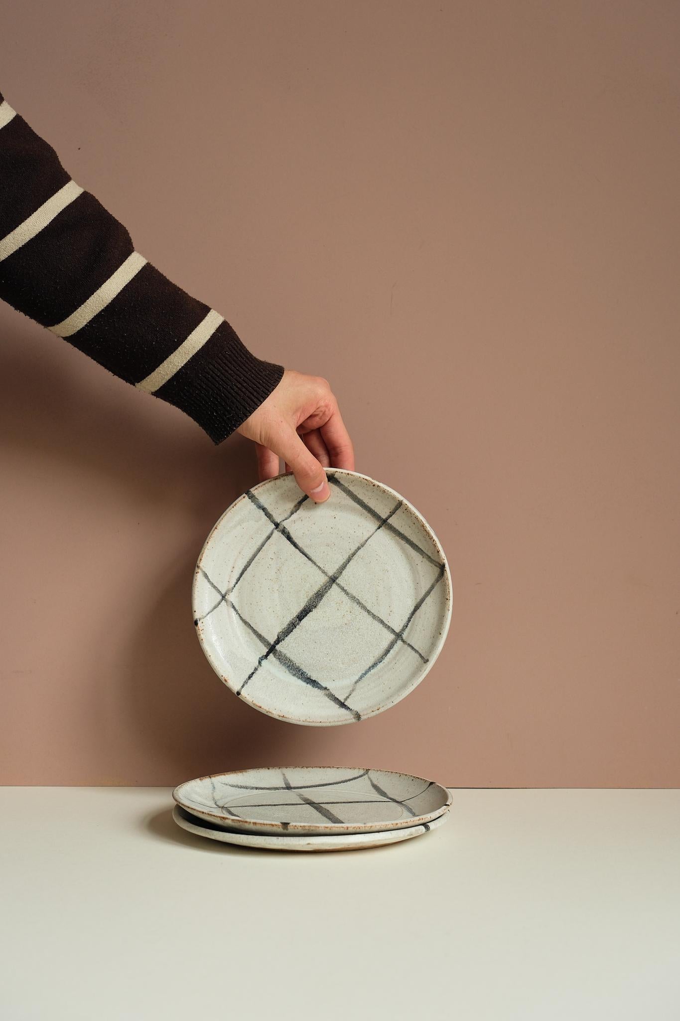 Grid Hand Painted Plate by Pip Hartle