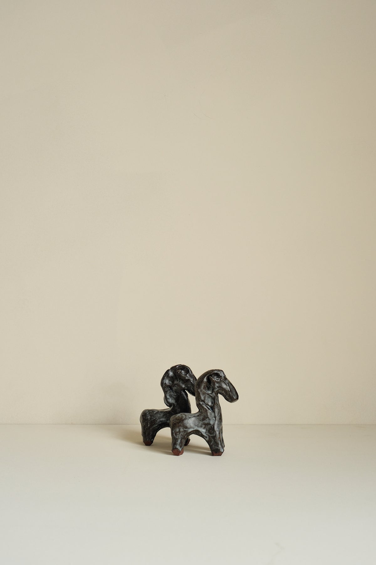 Blue Glaze Stoneware Horse by Grace McCarthy