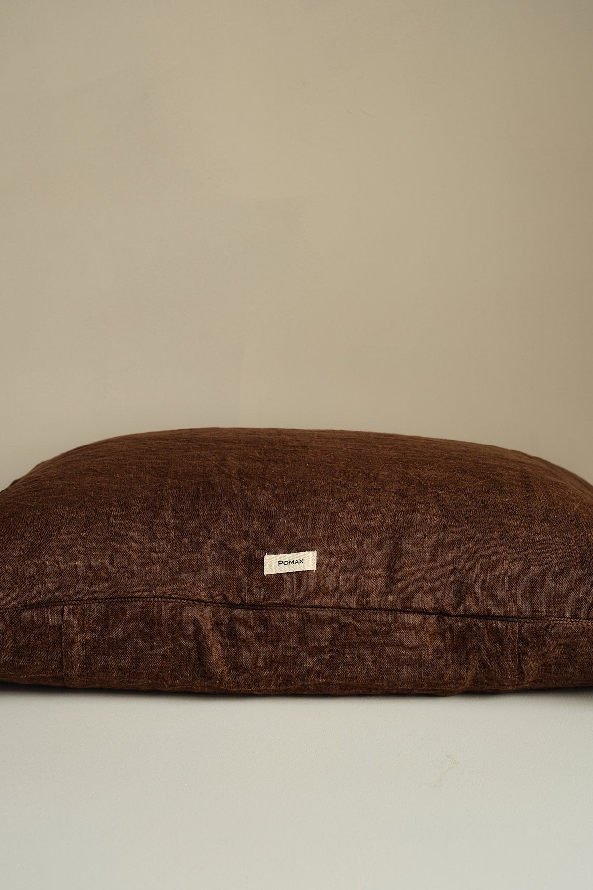 Chocolate Linen Natural Rectangle Cushion