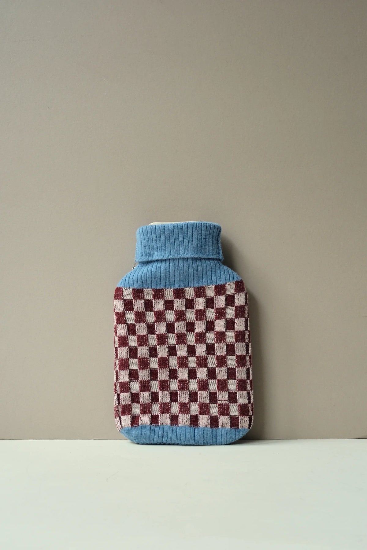 Pophams x AWL Studio Checked Knitted Hot Water Bottle