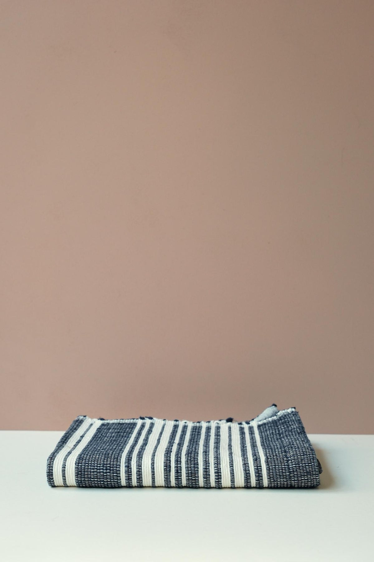 Blue Stripe Cotton Bath Mat