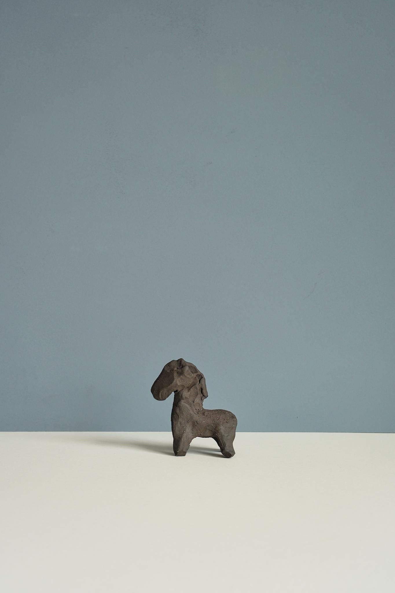 Black Stoneware Horse by Grace McCarthy