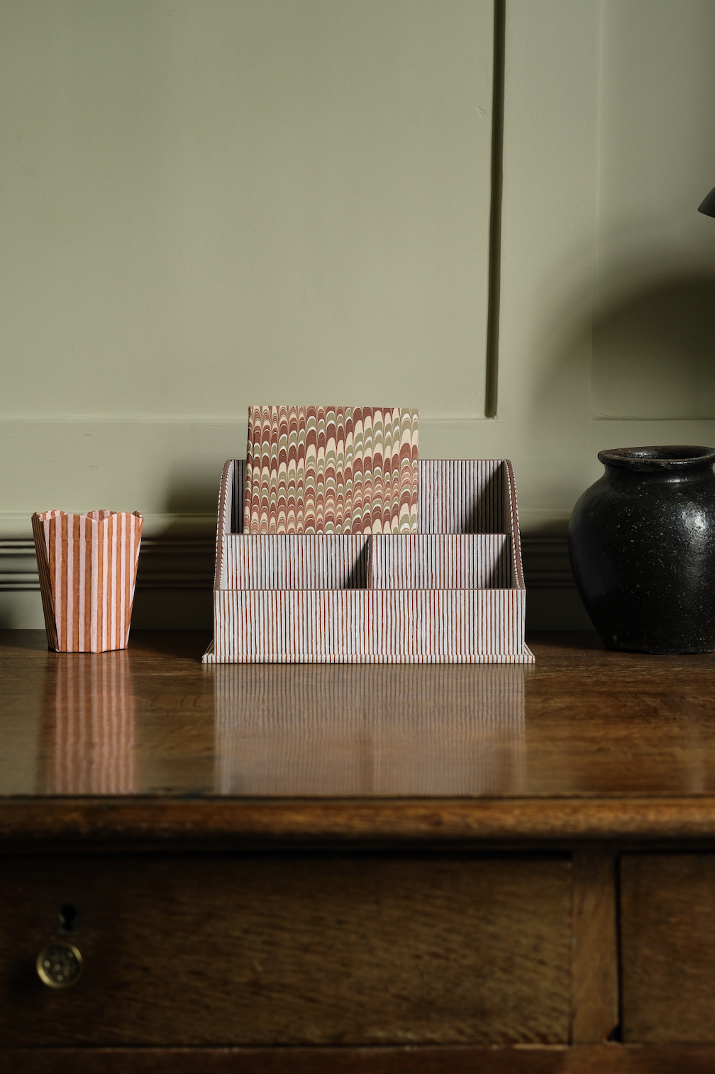 Block Printed Desk Organiser