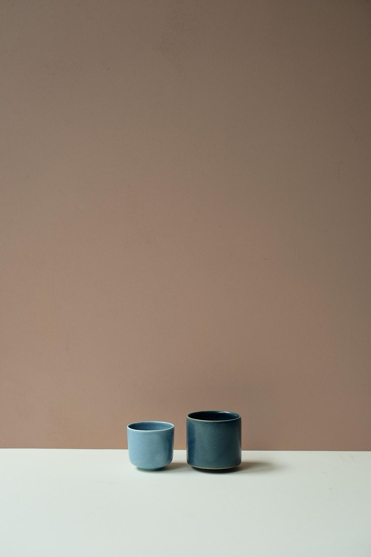 Blue Cup Pair by Y.Pottery