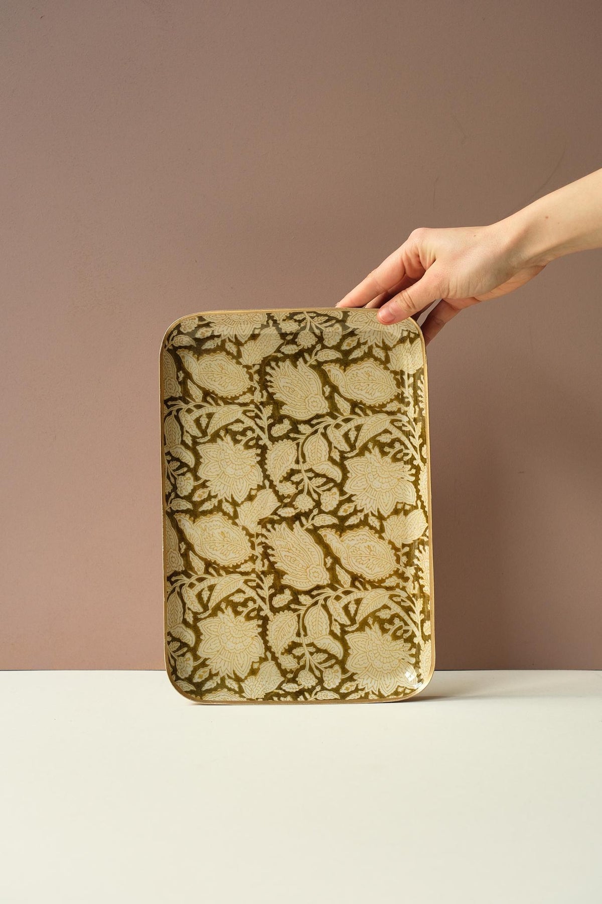 Patterned Enamel Tray - Medium