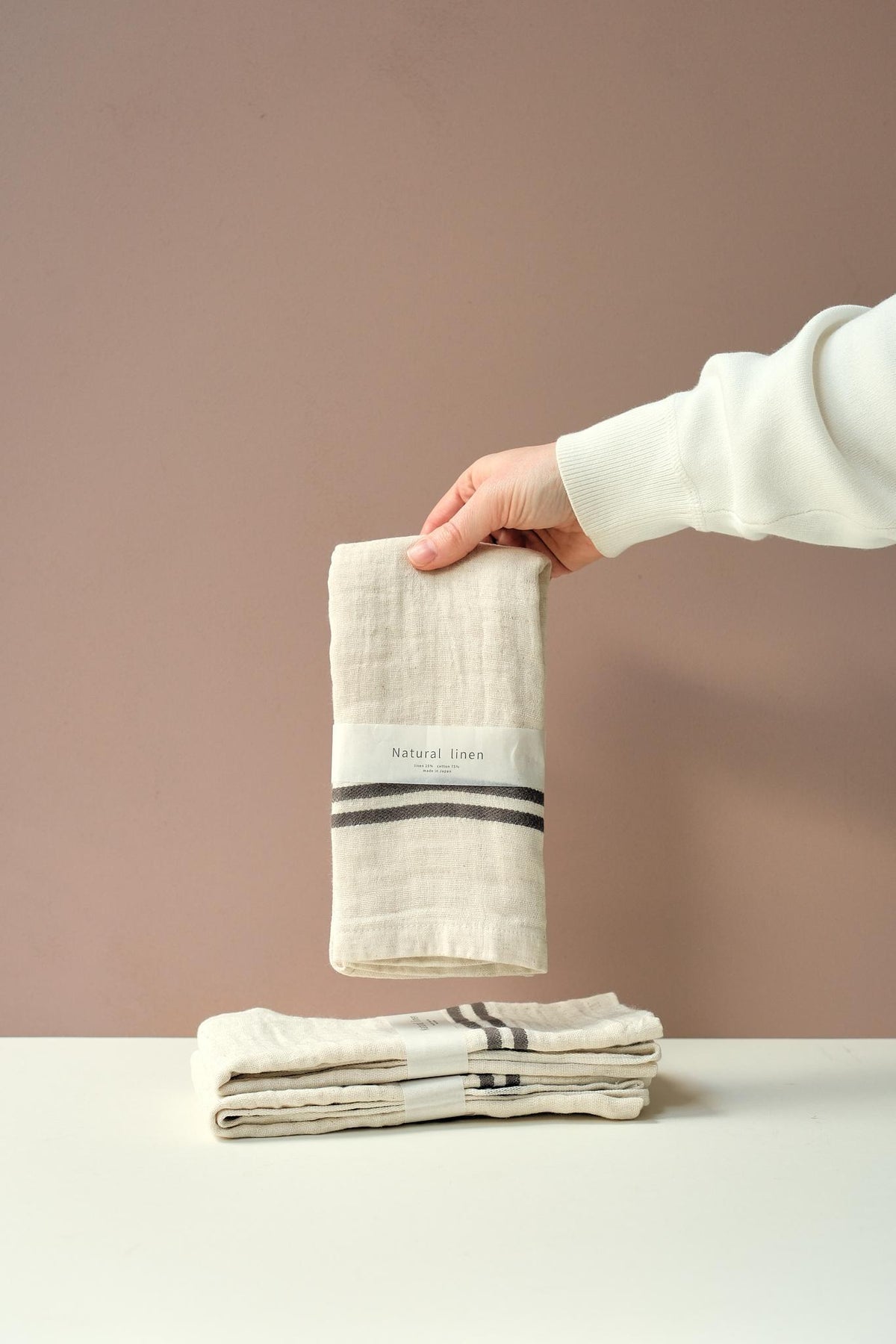 Japanese Linen Face Cloth with Stripe