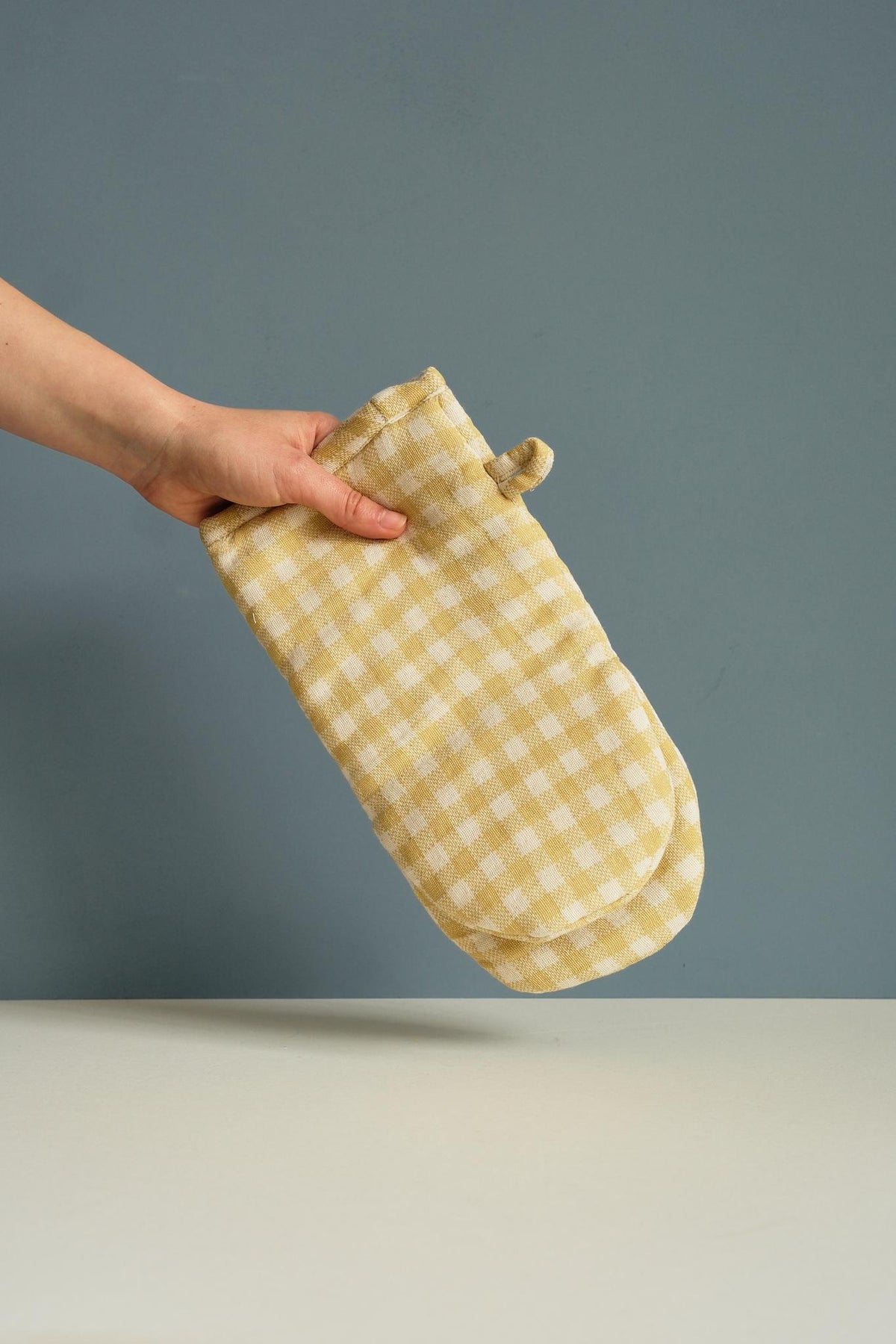 Yellow Gingham Oven Mitt