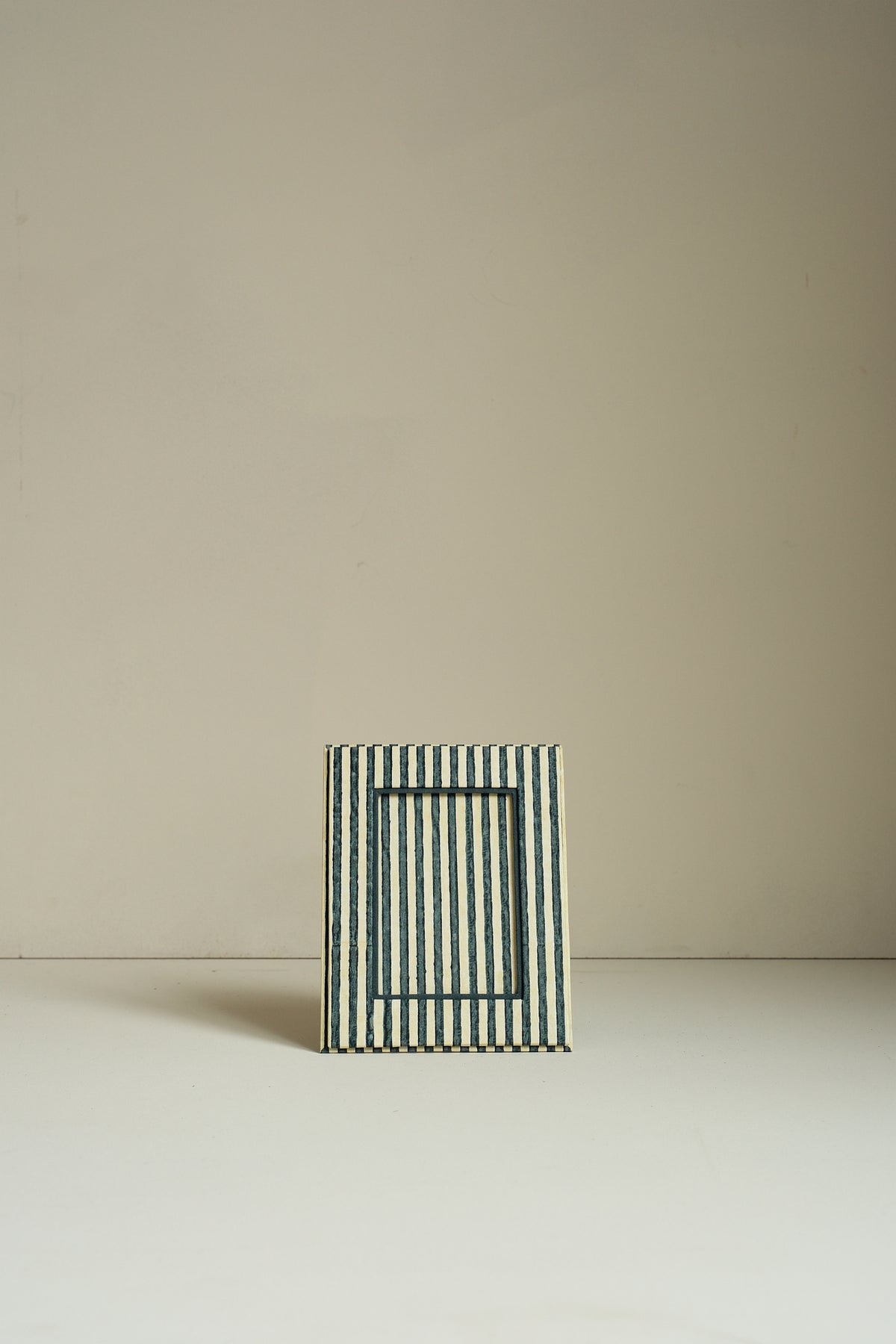 Block Printed Picture Frame - Blue Stripe