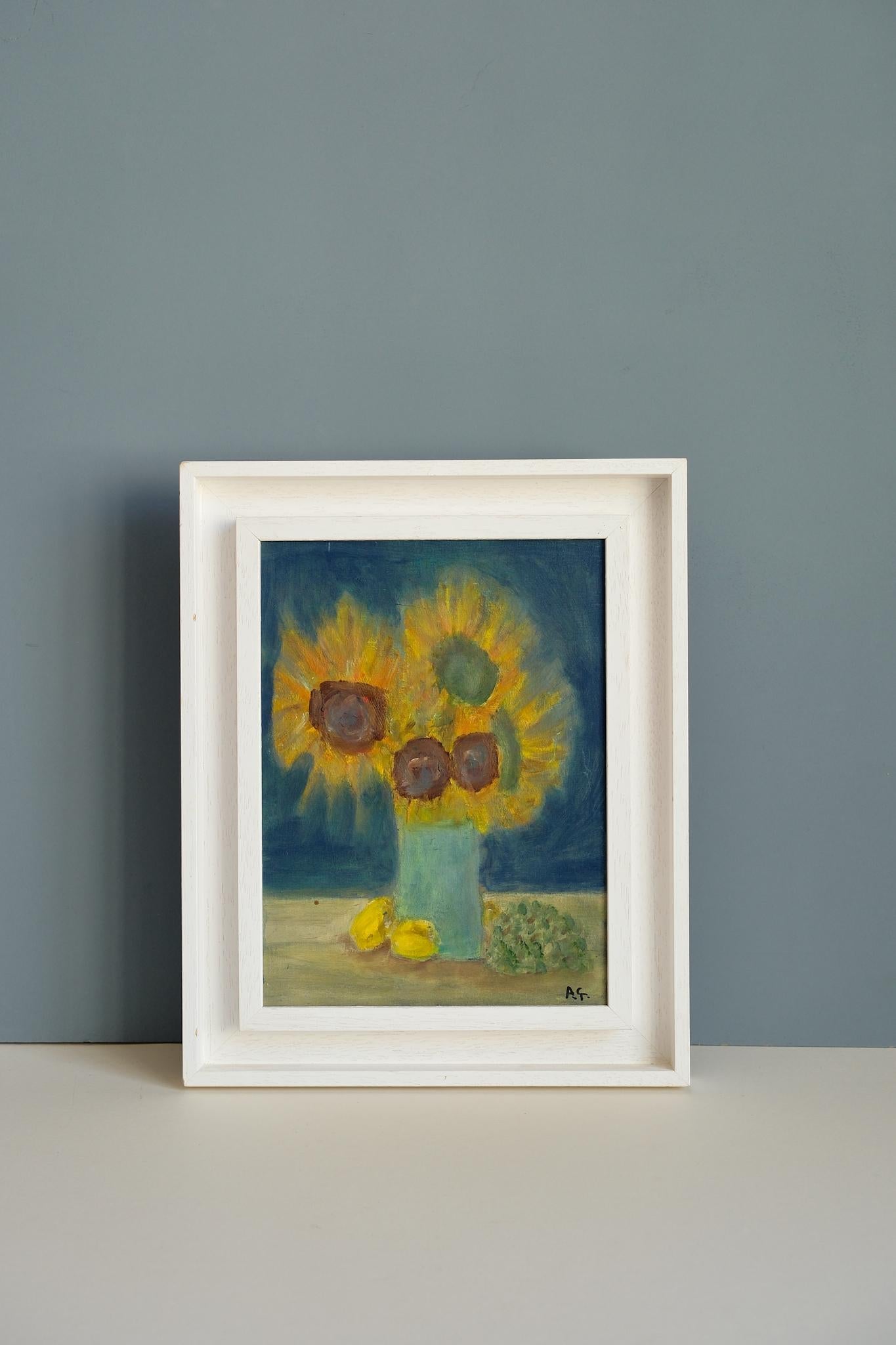 Sunflowers in The Blue Original Artwork by Angus Gribbon