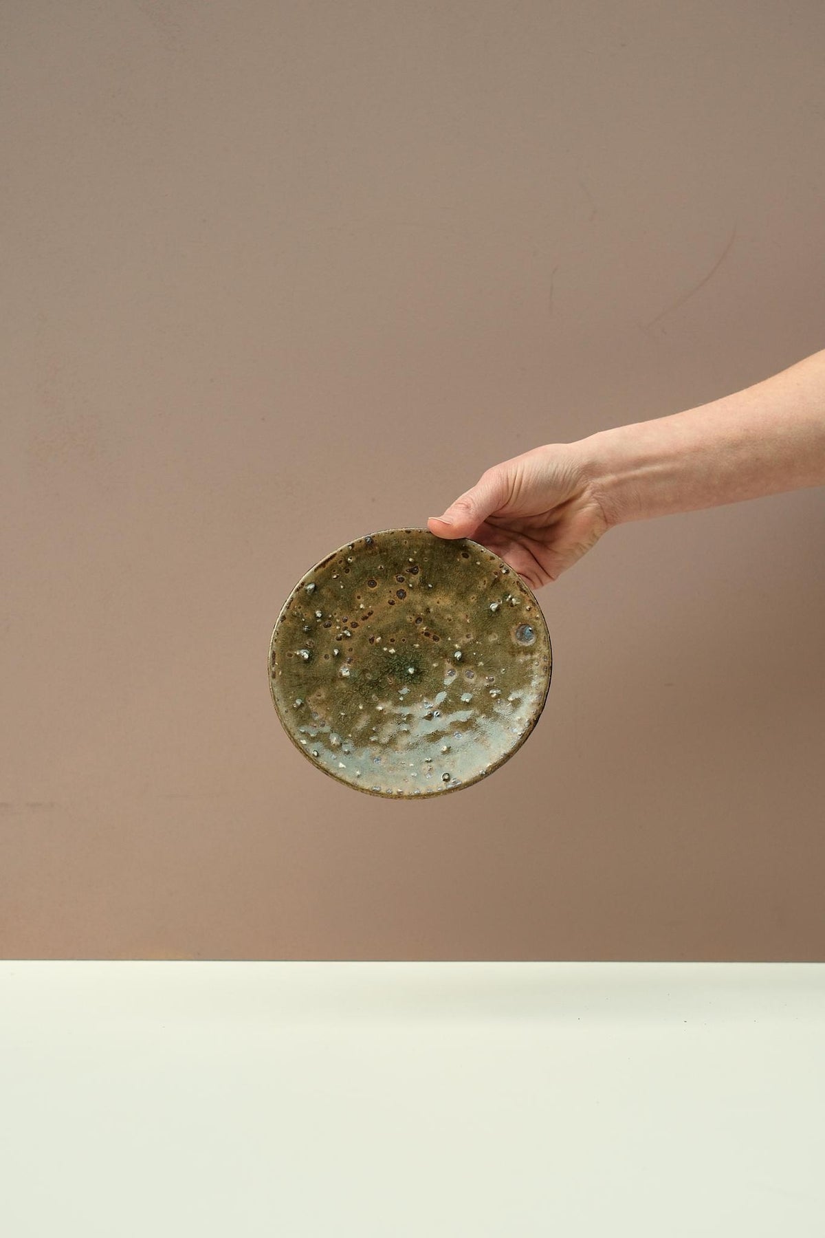 Small Green Rustic Plate by Ellen Pearce-Davies