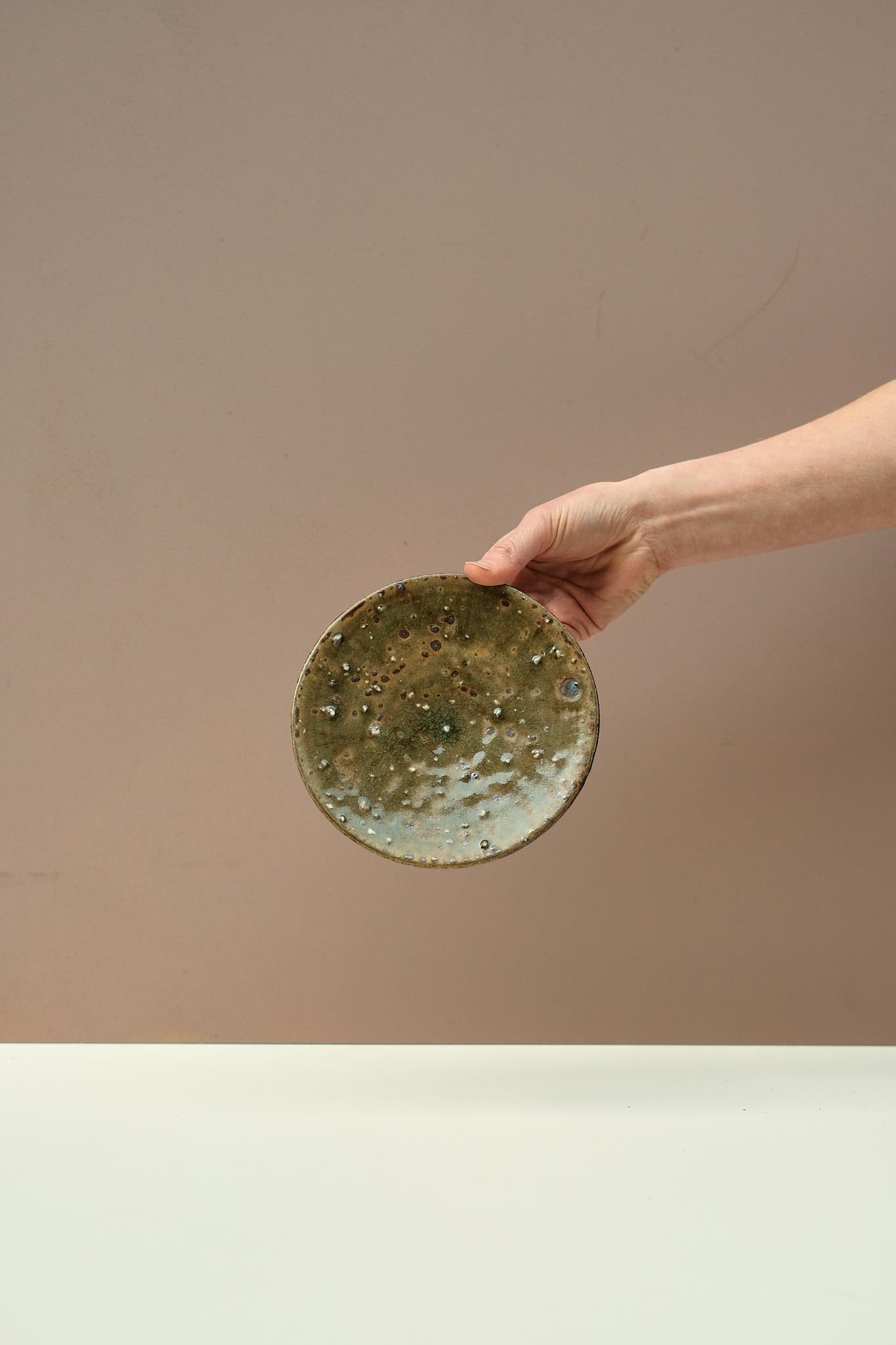 Small Green Rustic Plate by Ellen Pearce-Davies