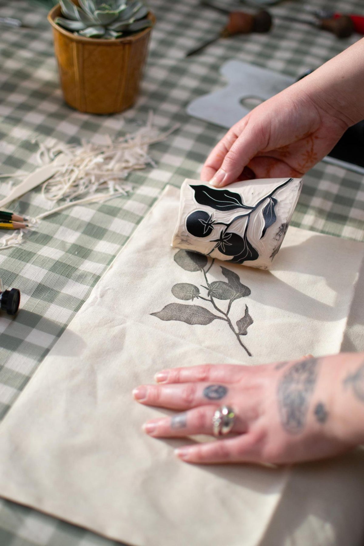 Lino Printing on Tea Towels with Alisha Dunham | Thursday 7th May