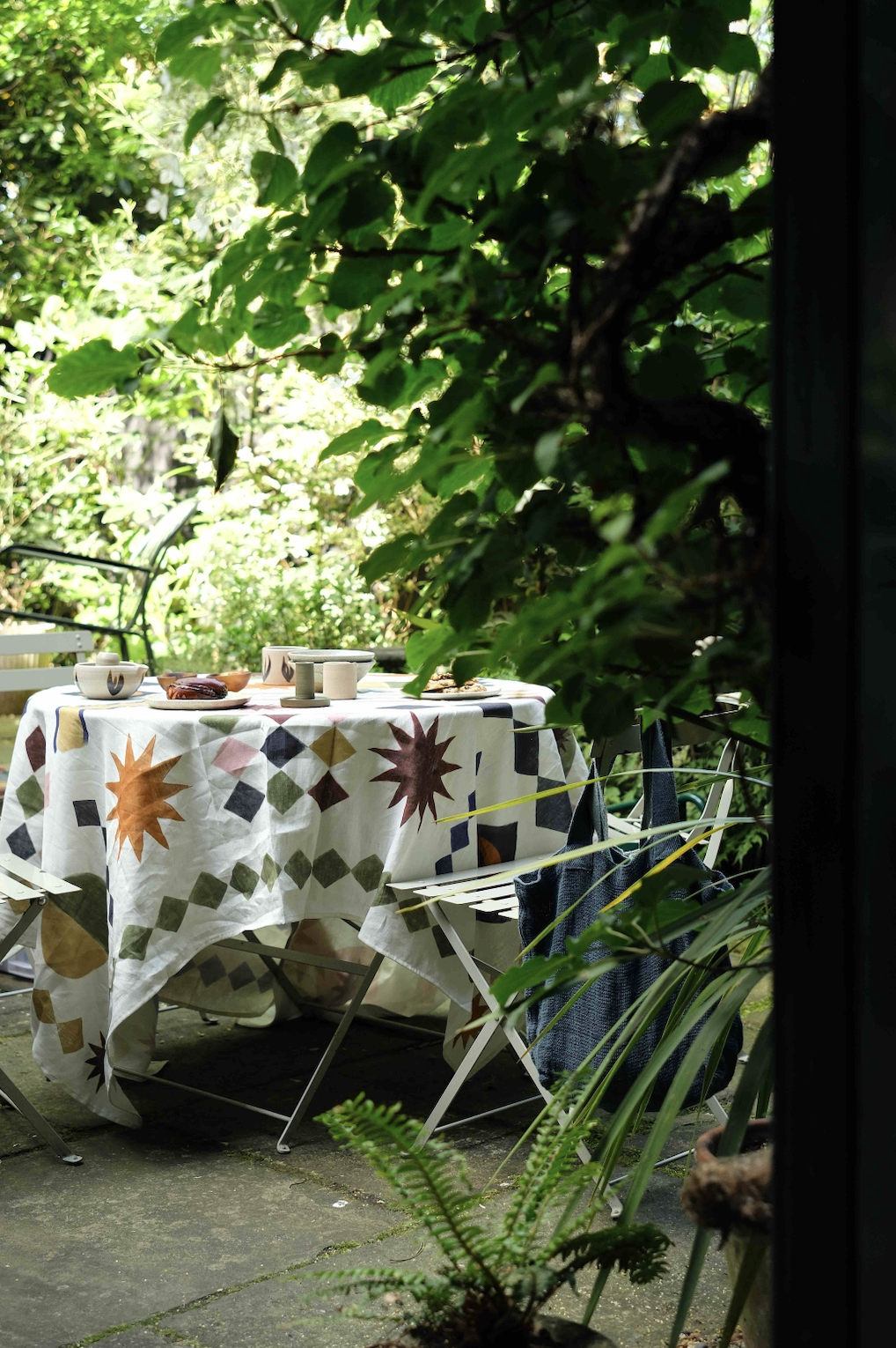 Block Printed Patterned Tablecloth